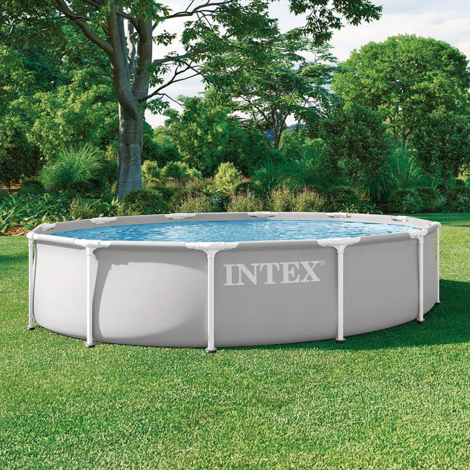 Intex Prism Rondo Frame Pool Set, Diameter 366 x 76 cm, Light Grey