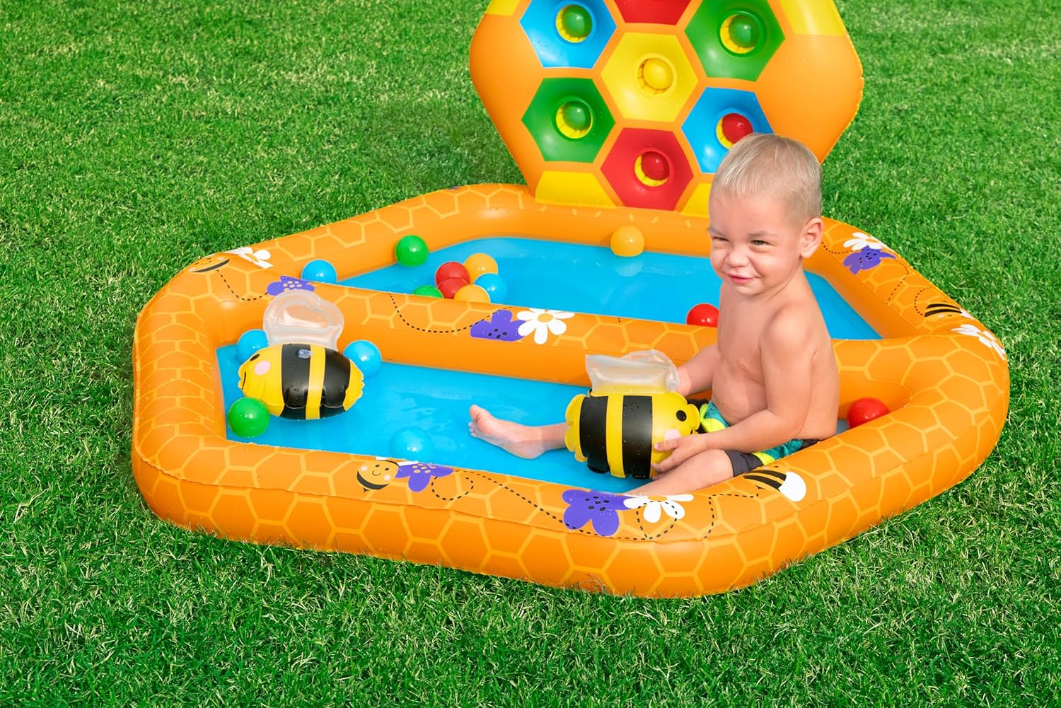 Bestway Lil' Beehive Paddling Pool & Ball Pit, 127 x 119 x 61 cm