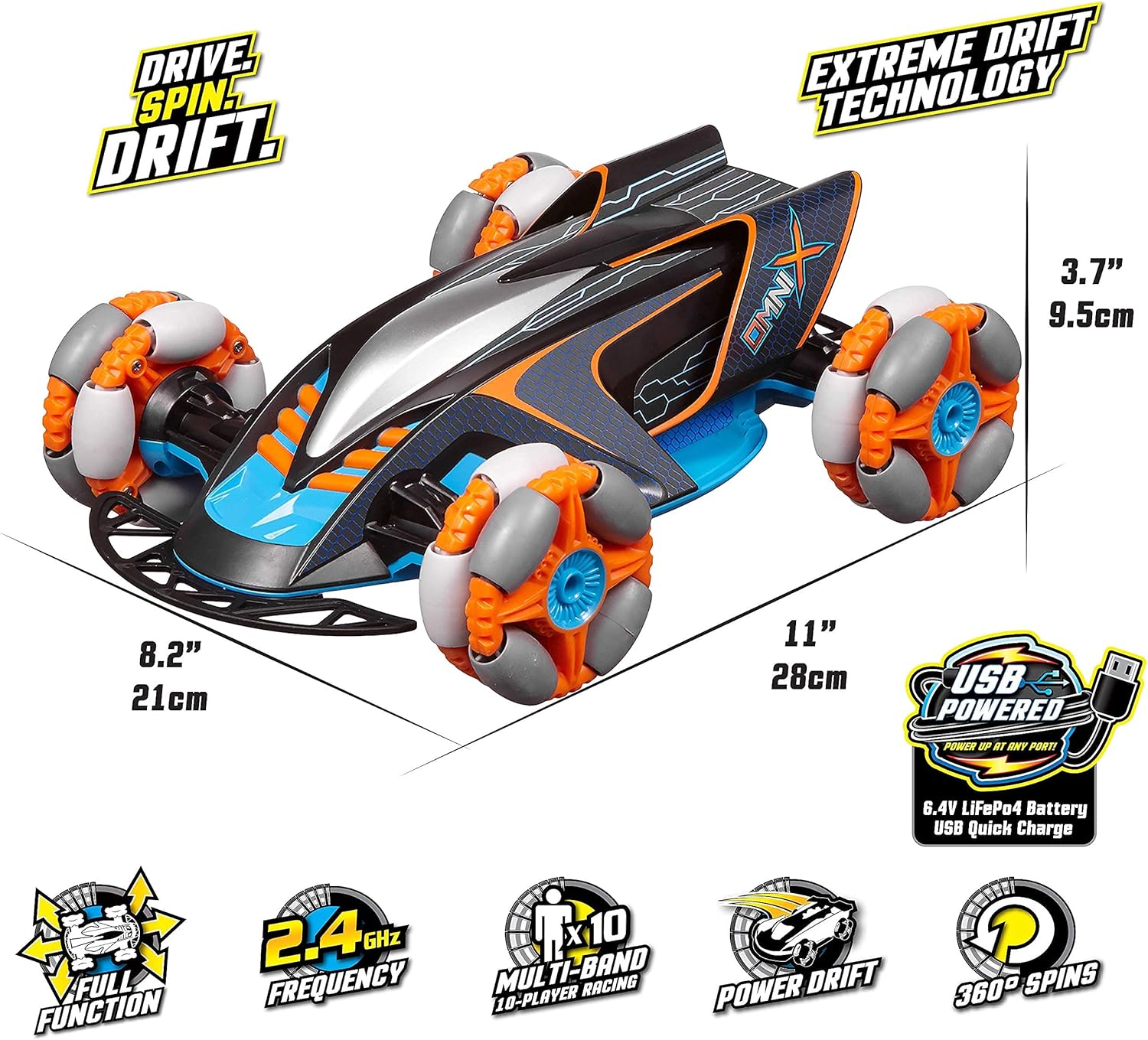 Nikko Omni X Pro Radio Control 11 inch Multi-Function Car, 10050