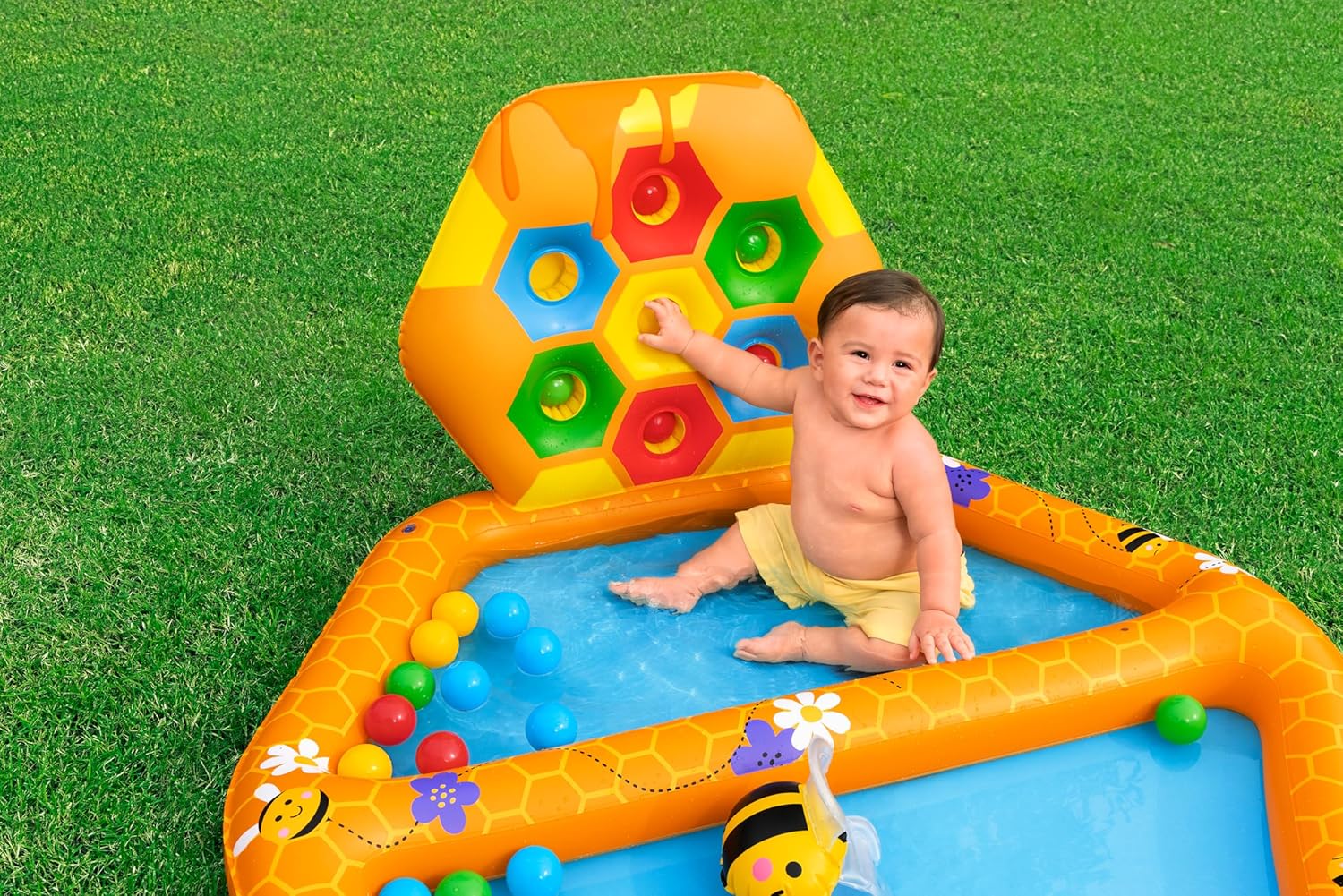 Bestway Lil' Beehive Paddling Pool & Ball Pit, 127 x 119 x 61 cm