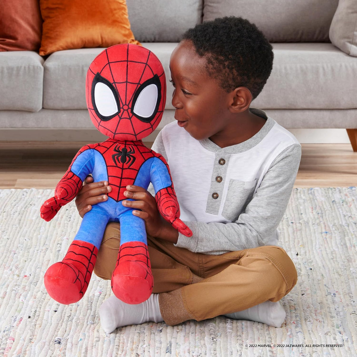 Spidey and His Amazing Friends: Plush Spidey 19-Inch, Cuddle Toy, Marvel Spidey Soft Toy, Huggable, Spiderman Plushies, 2 Years+