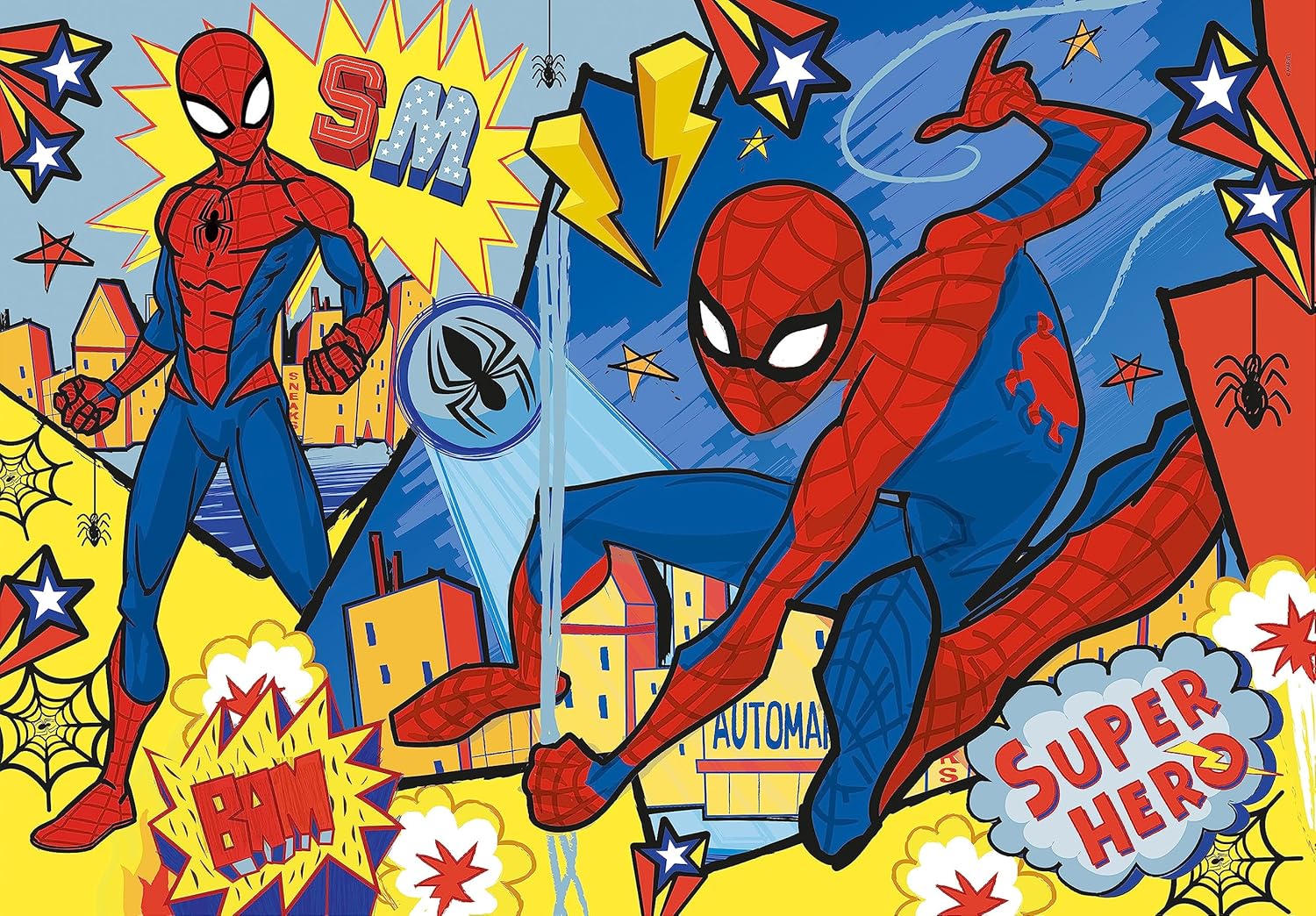 Clementoni 24216, Spider-Man Supercolor Maxi Puzzle for Children - 24 pieces, Ages 3 years Plus