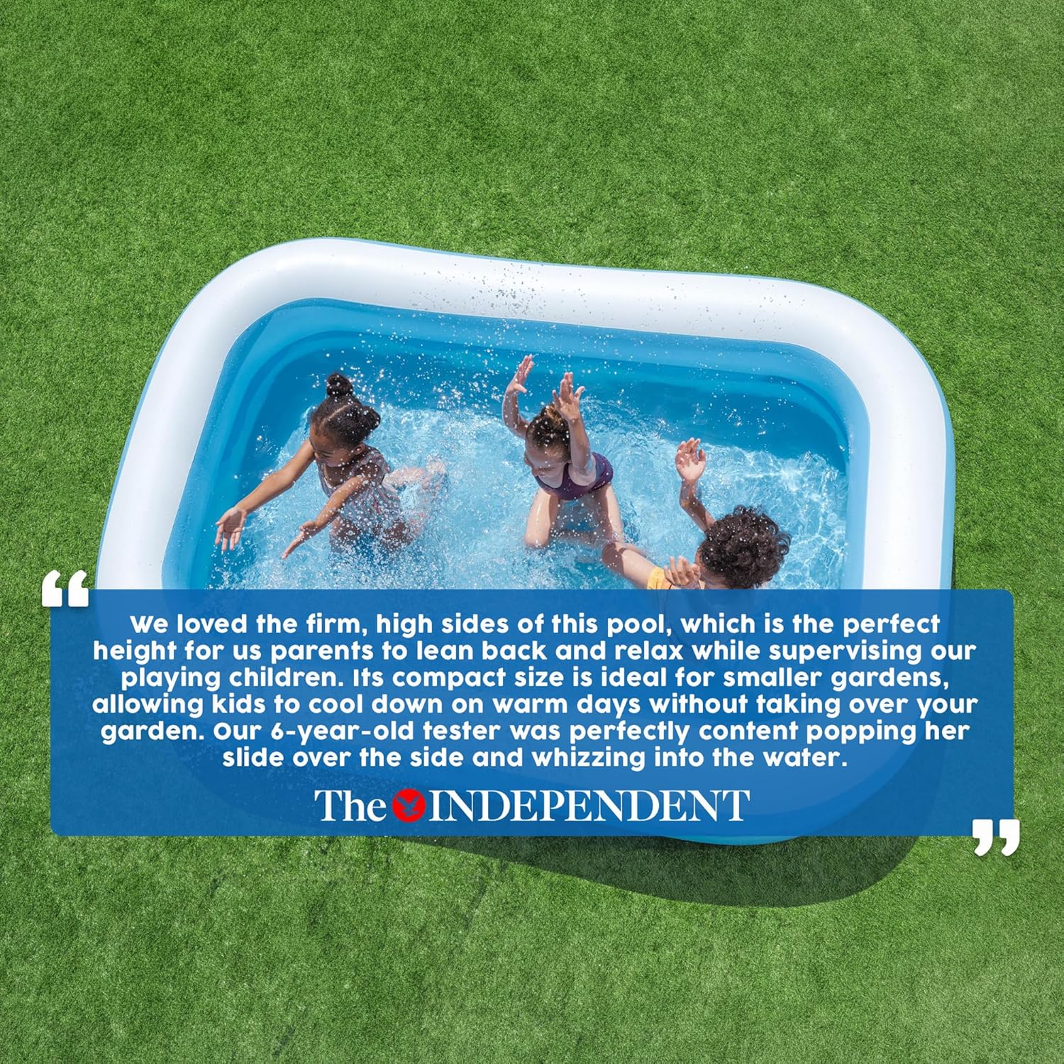 Bestway 8'7" x 69" x 20"/2.62m x 1.75m x 51cm Blue Rectangular Pool