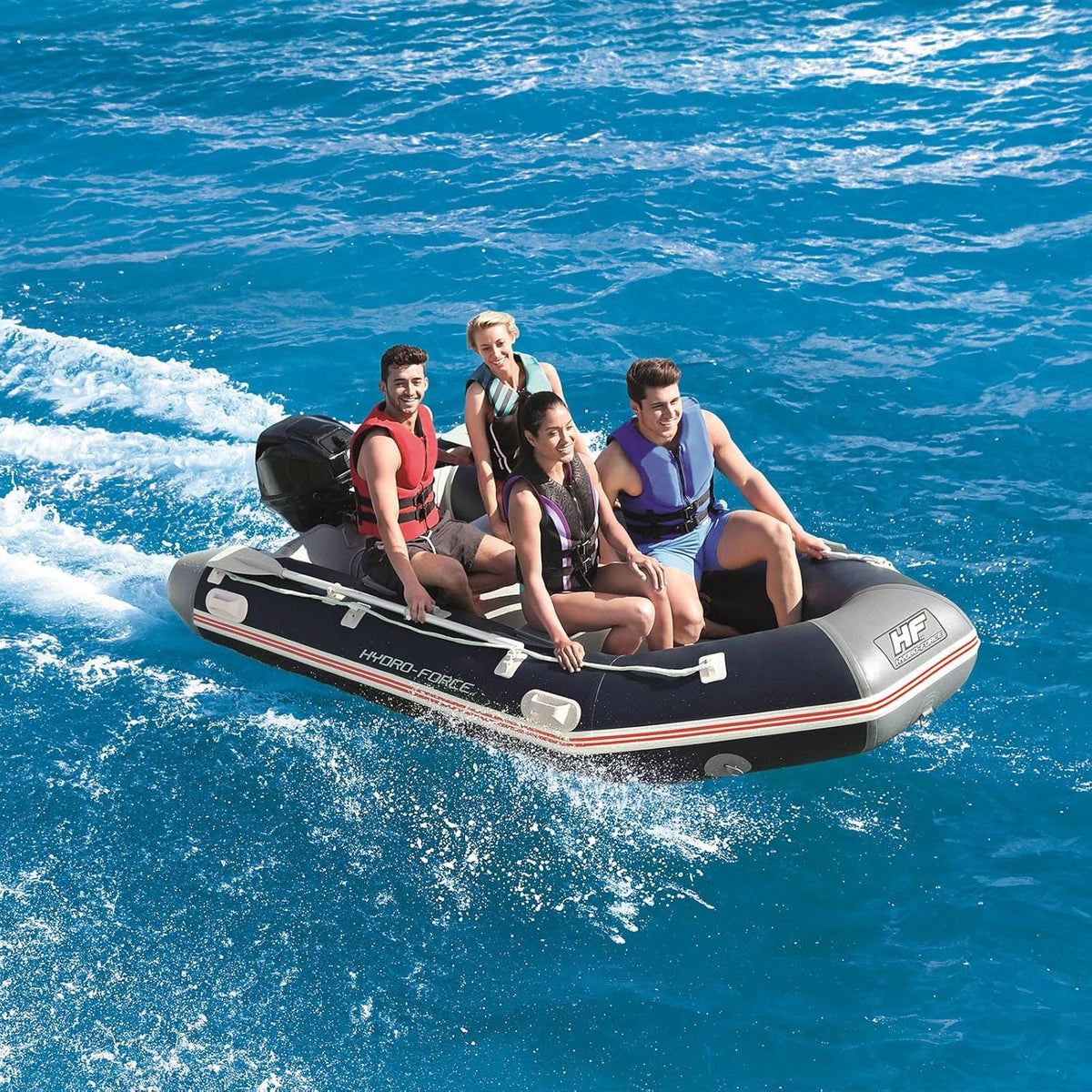 Bestway Hydro-Force Mirovia Pro Inflatable Boat – 65049, 18+ Years, 10'10" x 64" x 17" / 3.30m x 1.62m x 44cm, Tritech Construction, Drop-Stitch Floor