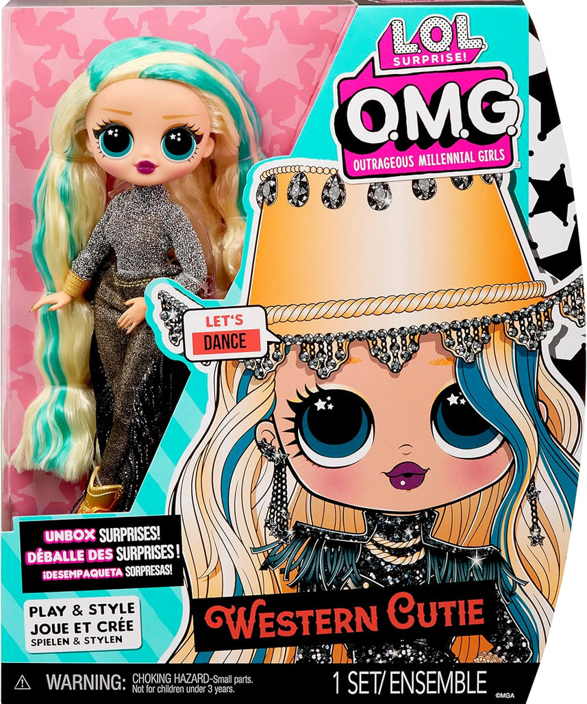 L.O.L. Surprise! O.M.G. Western Cutie Fashion Doll, 10-Inch Posable Doll with Removable Outfit, Cowgirl Hat, Boots, and Accessories, Gift for Girls Ages 4+