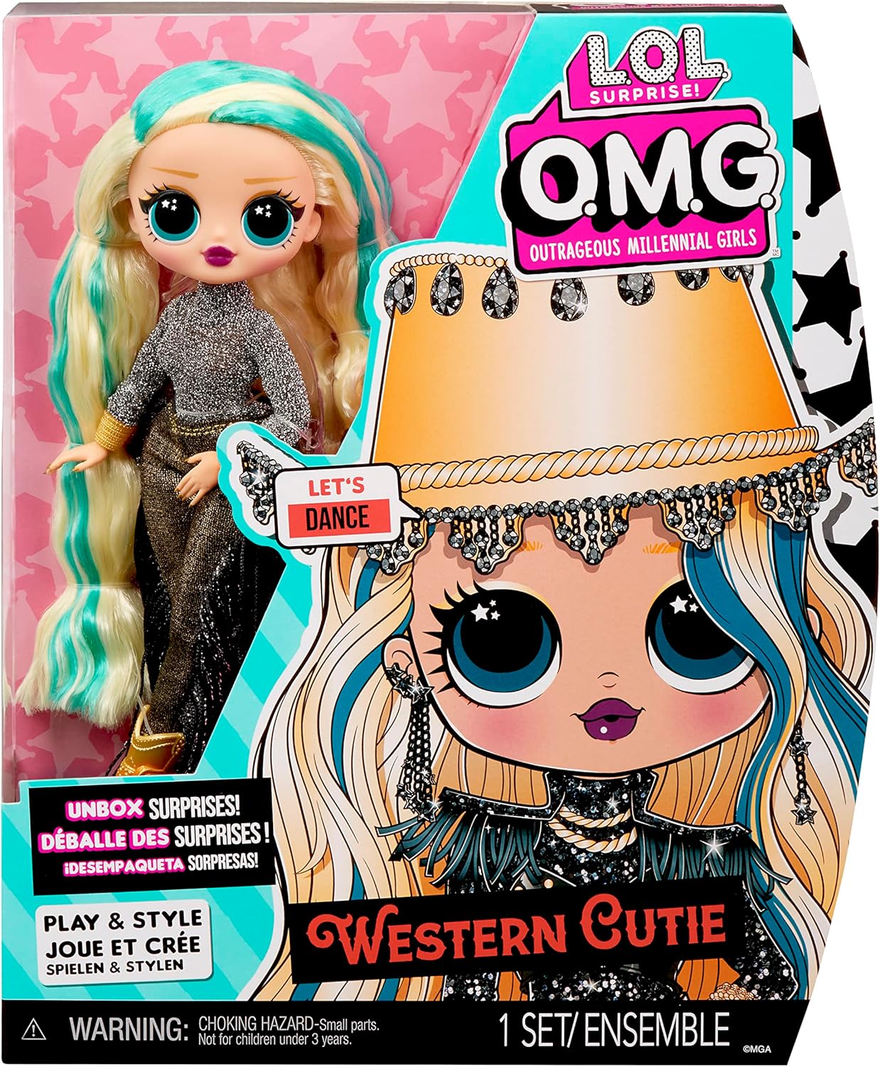 L.O.L. Surprise! O.M.G. Western Cutie Fashion Doll, 10-Inch Posable Doll with Removable Outfit, Cowgirl Hat, Boots, and Accessories, Gift for Girls Ages 4+