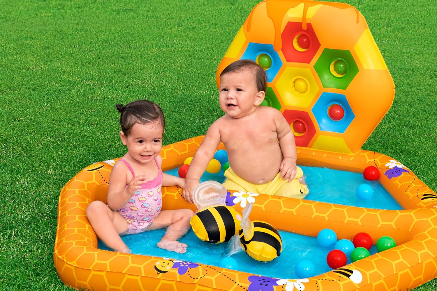 Bestway Lil' Beehive Paddling Pool & Ball Pit, 127 x 119 x 61 cm