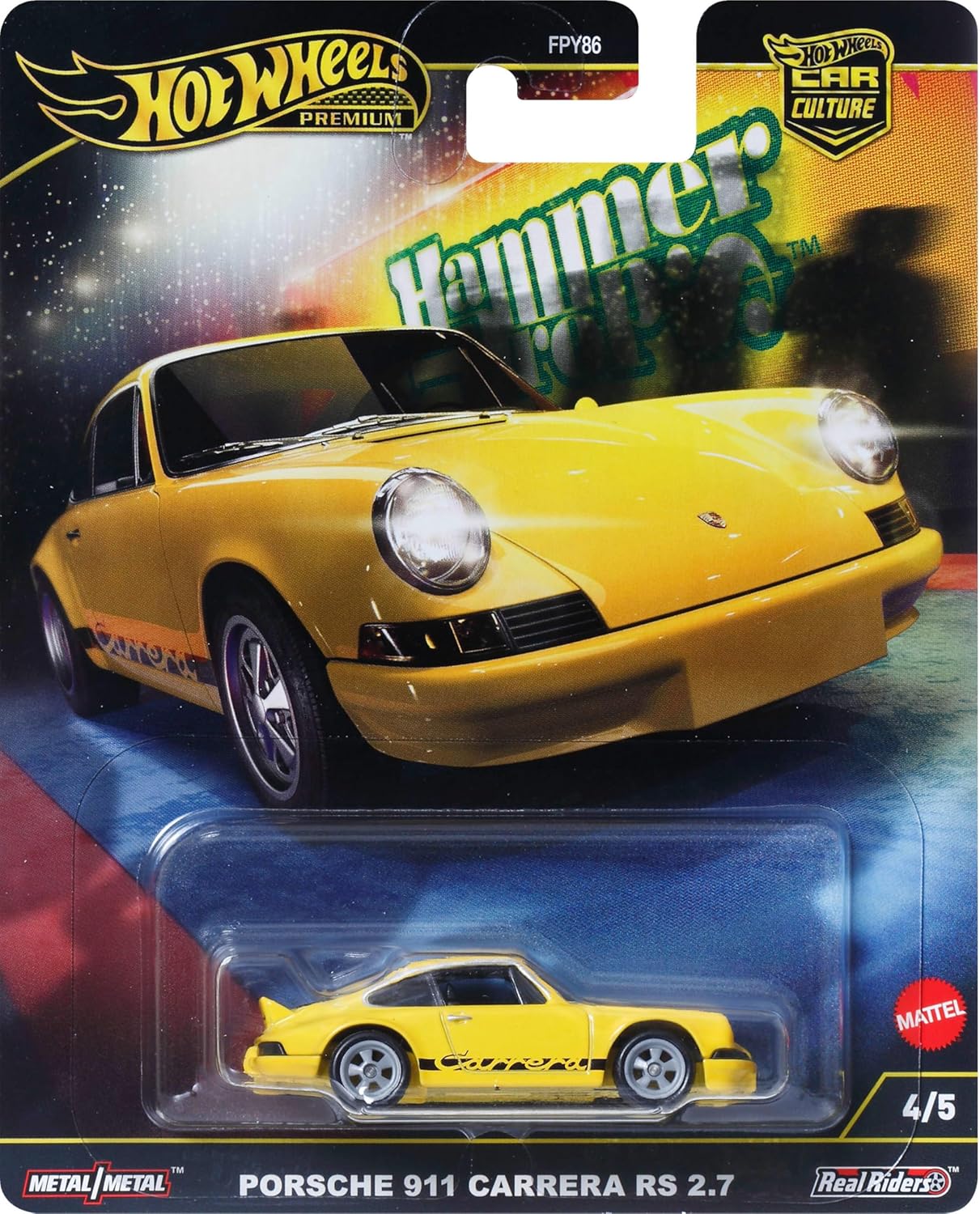 Hot Wheels Premium Porsche 911 Carrera RS, Car Culture Circuit Legends Vehicles for Children from 3 Years and Adults Fans and Collectors, Premium Collection by Car Culture in Scale 1:64, HRW07