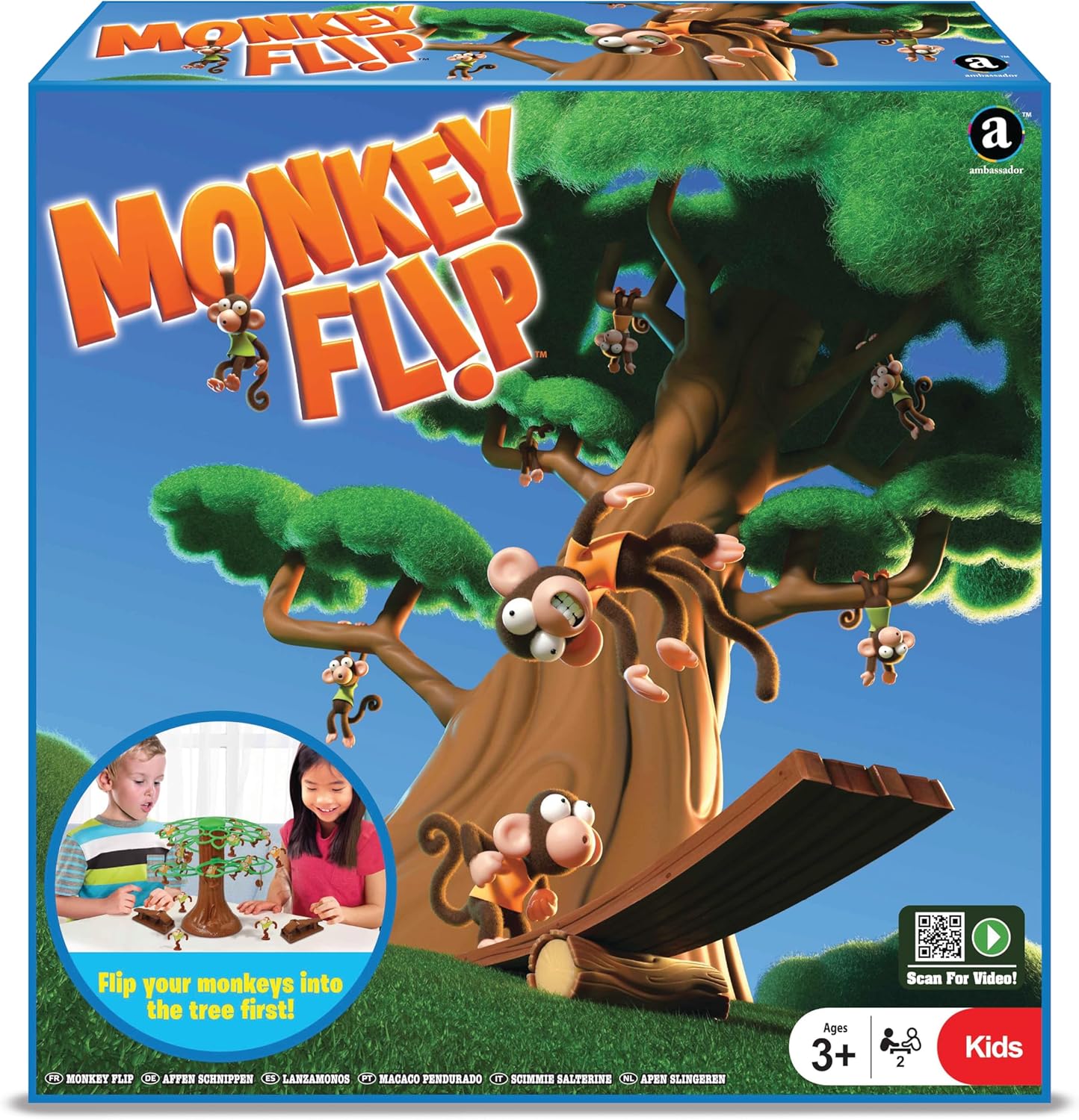 Ambassador Chad Valley Monkey Flip Game, Fast Action Skill Game for Kids 3+ Years