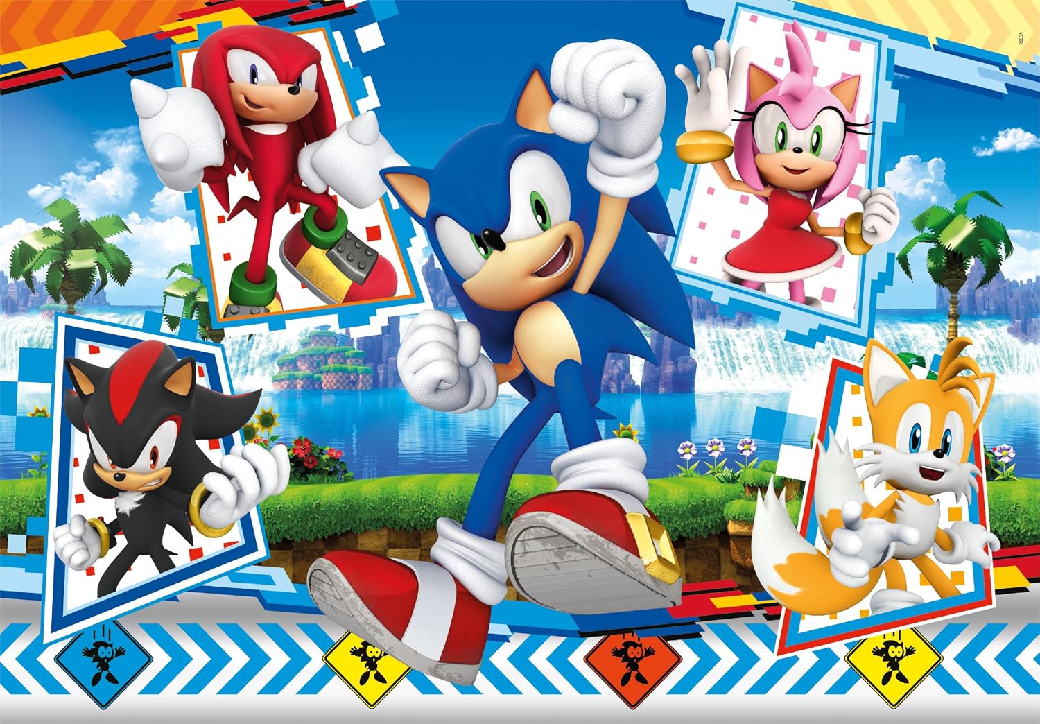 Clementoni 28526 Supercolor Sonic - 24 Maxi Pieces Children 3 Years Cartoon Puzzle, Made in Italy, Multi-Colour