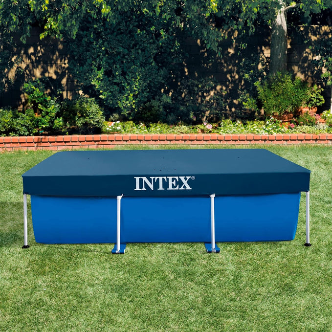 Intex Rectangular Pool Cover, Pool Cover, Blue, 300 x 200 x 20 cm, for Rectangular Frame Pool