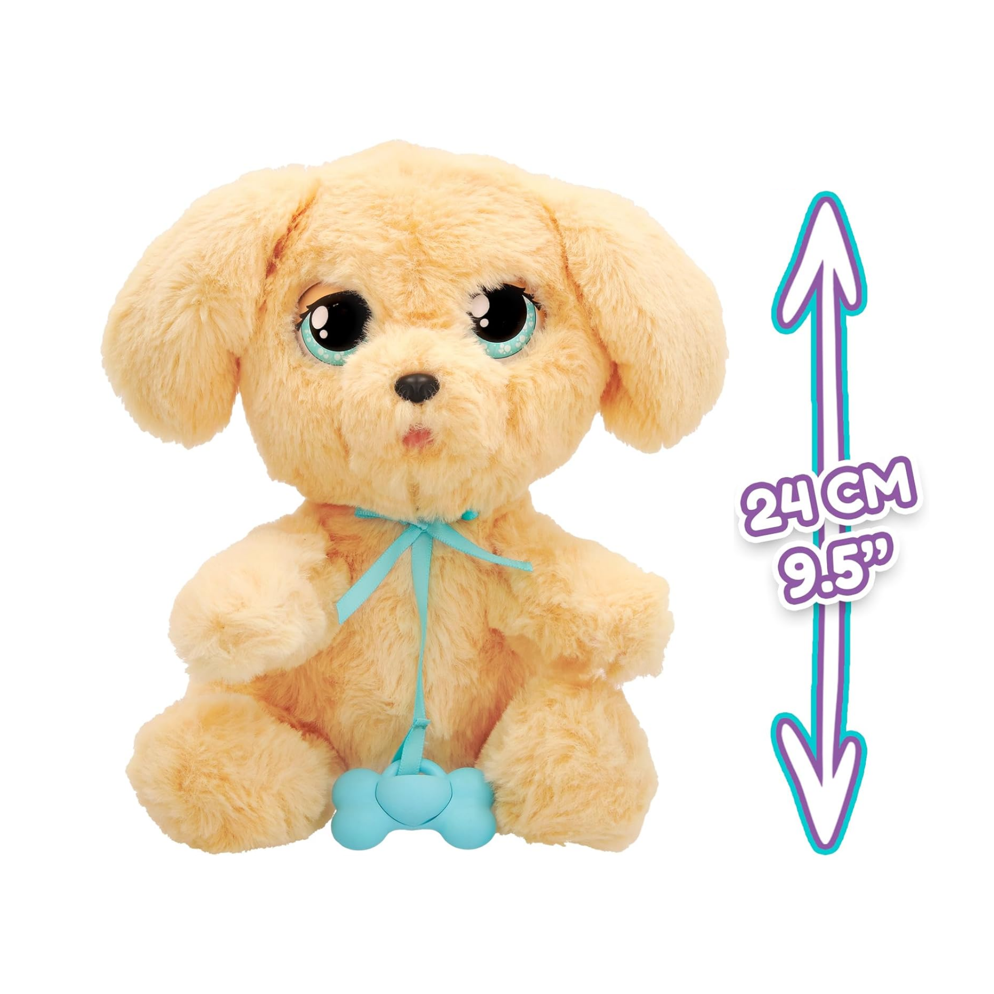 جراء النوم من بيبي باوز، لابرادور، لعبة جرو تفاعلية من القطيفة مقاس 9.5 بوصة مع حقيبة حمل، لعبة تظاهر للأطفال مع مؤثرات صوتية، مناسبة للأولاد والبنات من سن 3 سنوات فما فوق