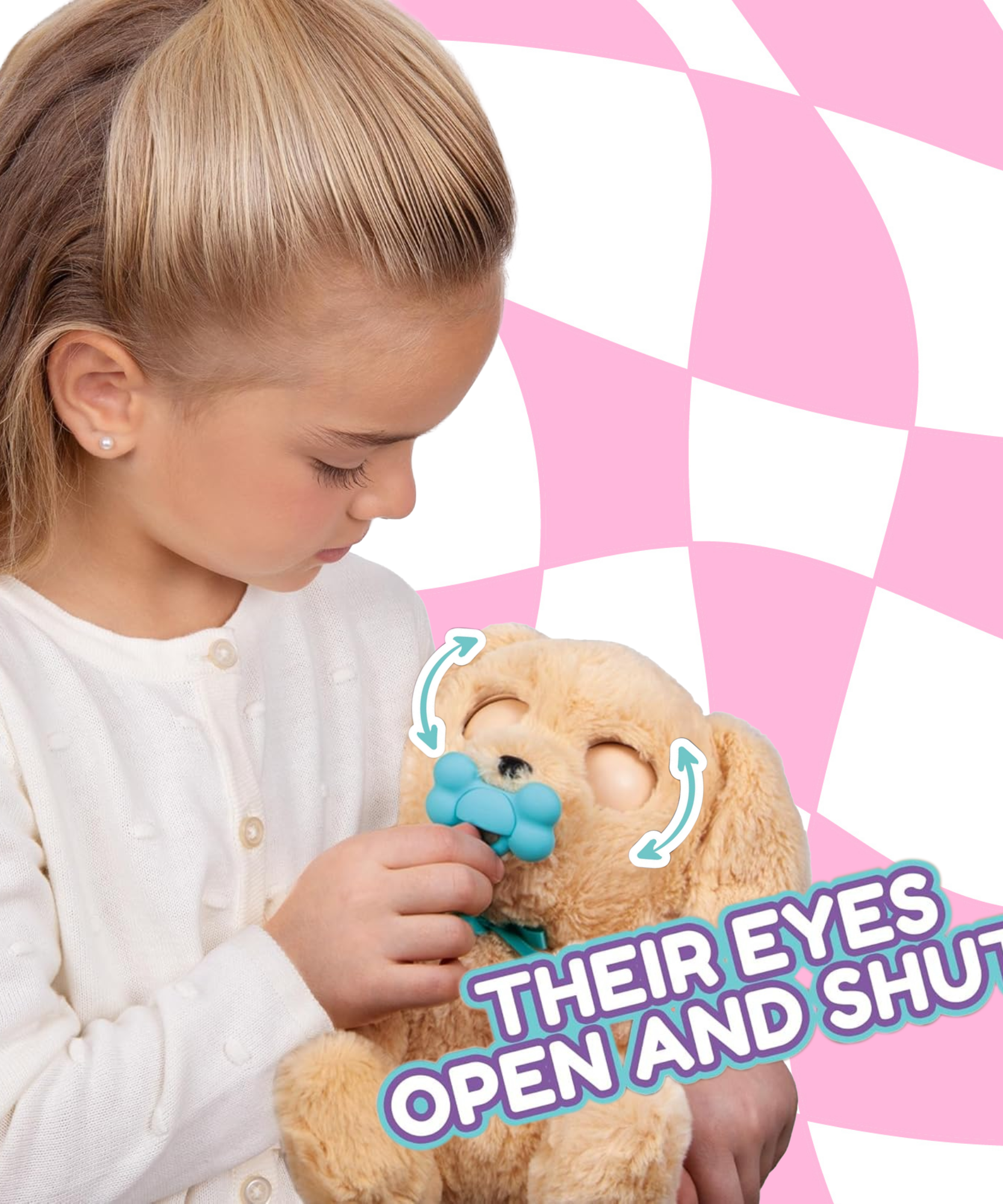 جراء النوم من بيبي باوز، لابرادور، لعبة جرو تفاعلية من القطيفة مقاس 9.5 بوصة مع حقيبة حمل، لعبة تظاهر للأطفال مع مؤثرات صوتية، مناسبة للأولاد والبنات من سن 3 سنوات فما فوق