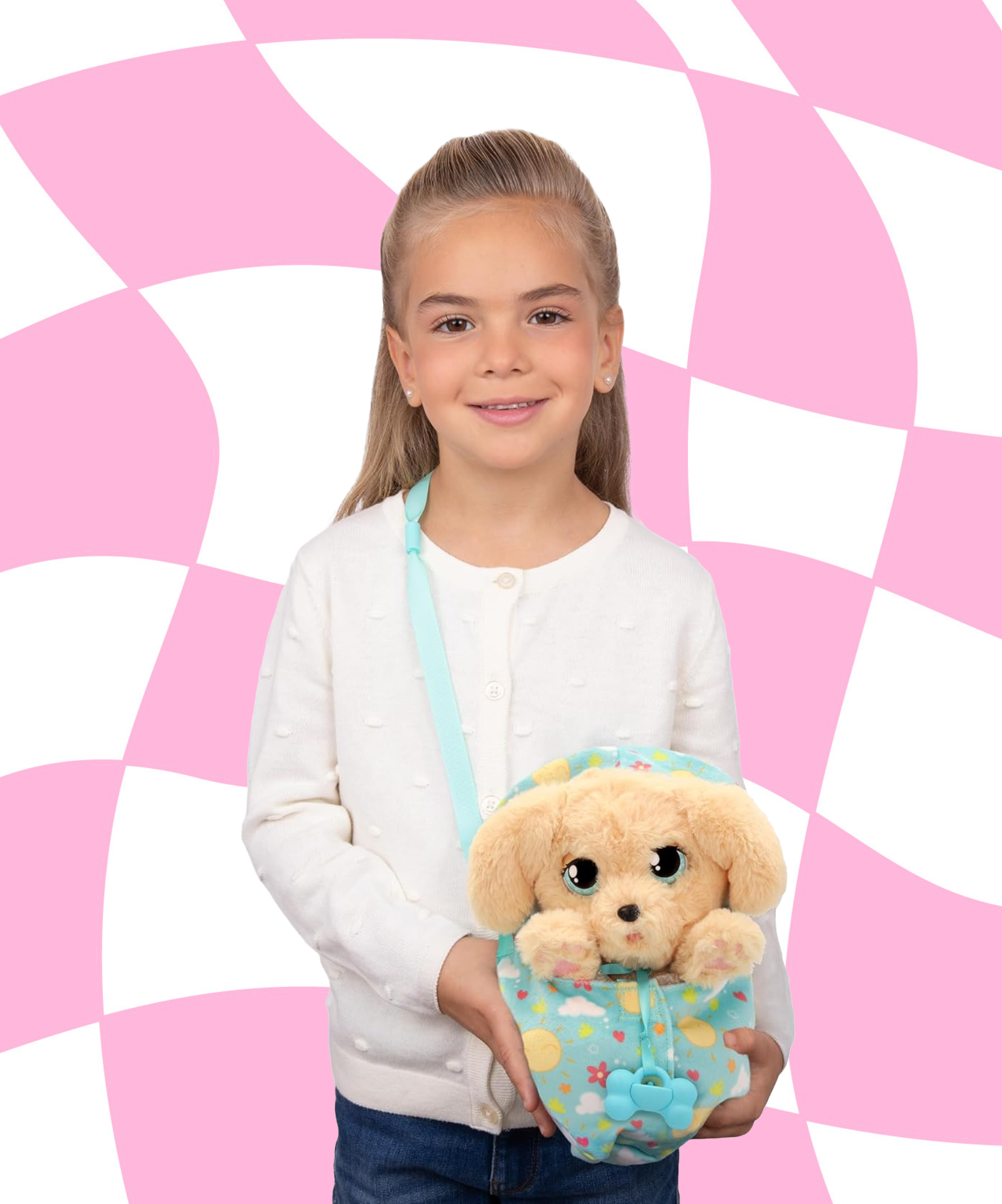 جراء النوم من بيبي باوز، لابرادور، لعبة جرو تفاعلية من القطيفة مقاس 9.5 بوصة مع حقيبة حمل، لعبة تظاهر للأطفال مع مؤثرات صوتية، مناسبة للأولاد والبنات من سن 3 سنوات فما فوق