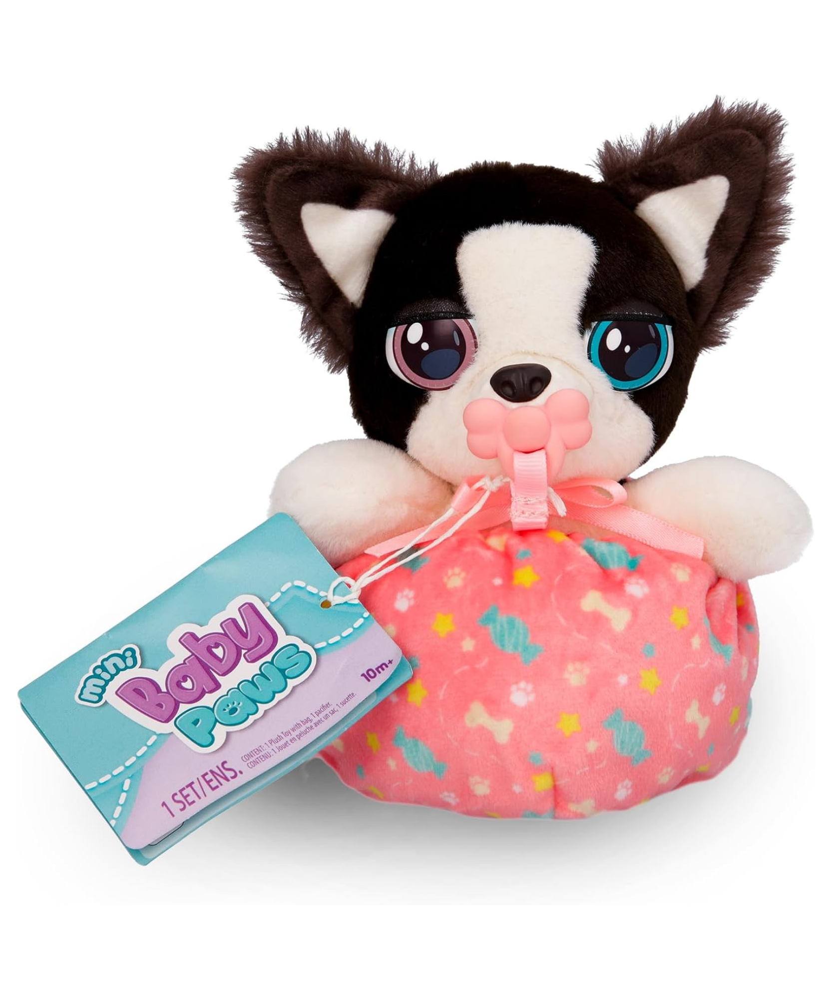 جراء صغيرة من بيبي باوز، كلب بوردر كولي، لعبة جرو تفاعلية من القطيفة مقاس 5 بوصات مع حقيبة حمل، لعبة تظاهر للأطفال مع مؤثرات صوتية، مناسبة للأولاد والبنات من سن 3 سنوات فما فوق