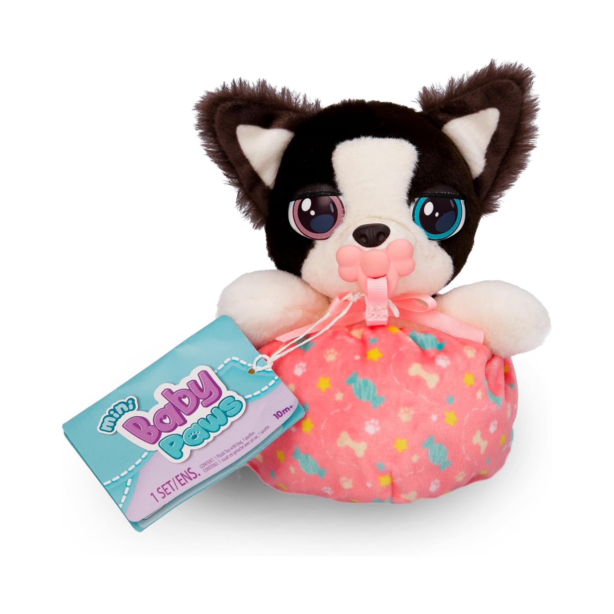 جراء صغيرة من بيبي باوز، كلب بوردر كولي، لعبة جرو تفاعلية من القطيفة مقاس 5 بوصات مع حقيبة حمل، لعبة تظاهر للأطفال مع مؤثرات صوتية، مناسبة للأولاد والبنات من سن 3 سنوات فما فوق