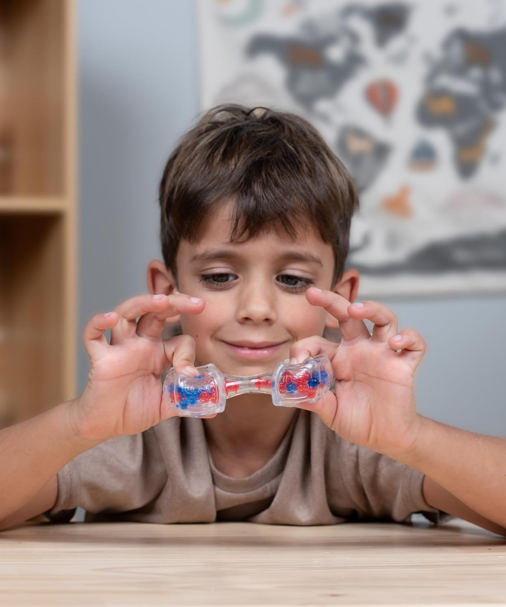 لعبة فيدجيت بلوكس من جالوت، لعبة فيدجيت حسية مركزة على الصوت، لعبة مكتبية لتخفيف التوتر والقلق، خرز أحمر وأزرق، للبالغين والأطفال