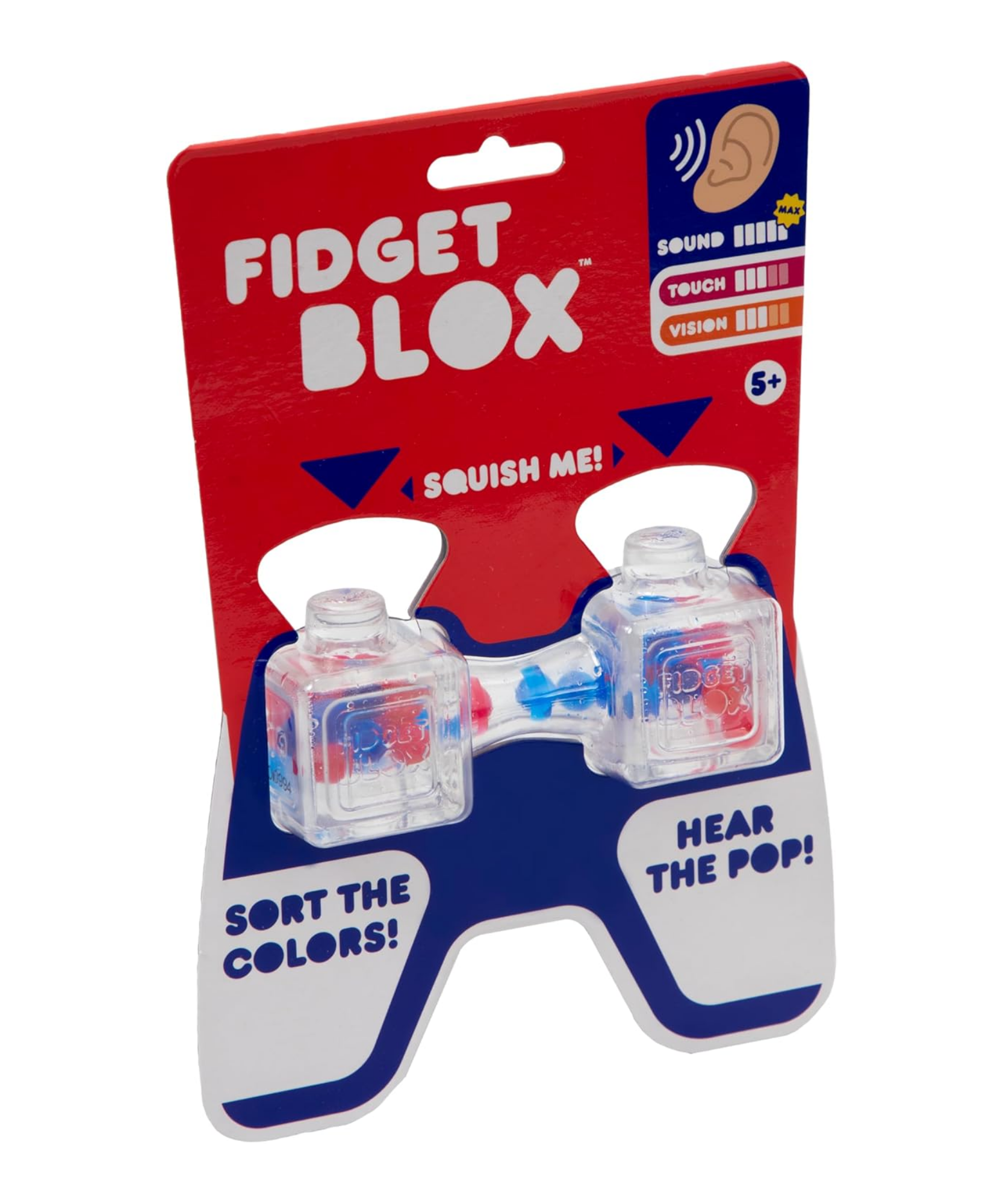 لعبة فيدجيت بلوكس من جالوت، لعبة فيدجيت حسية مركزة على الصوت، لعبة مكتبية لتخفيف التوتر والقلق، خرز أحمر وأزرق، للبالغين والأطفال