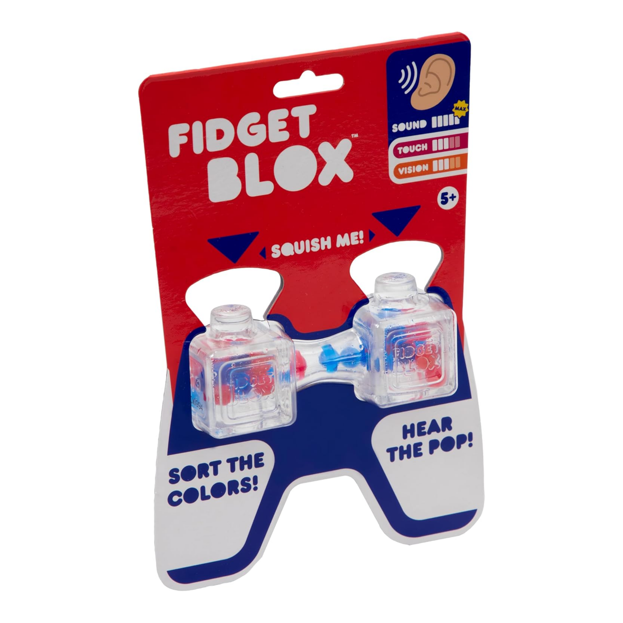 لعبة فيدجيت بلوكس من جالوت، لعبة فيدجيت حسية مركزة على الصوت، لعبة مكتبية لتخفيف التوتر والقلق، خرز أحمر وأزرق، للبالغين والأطفال