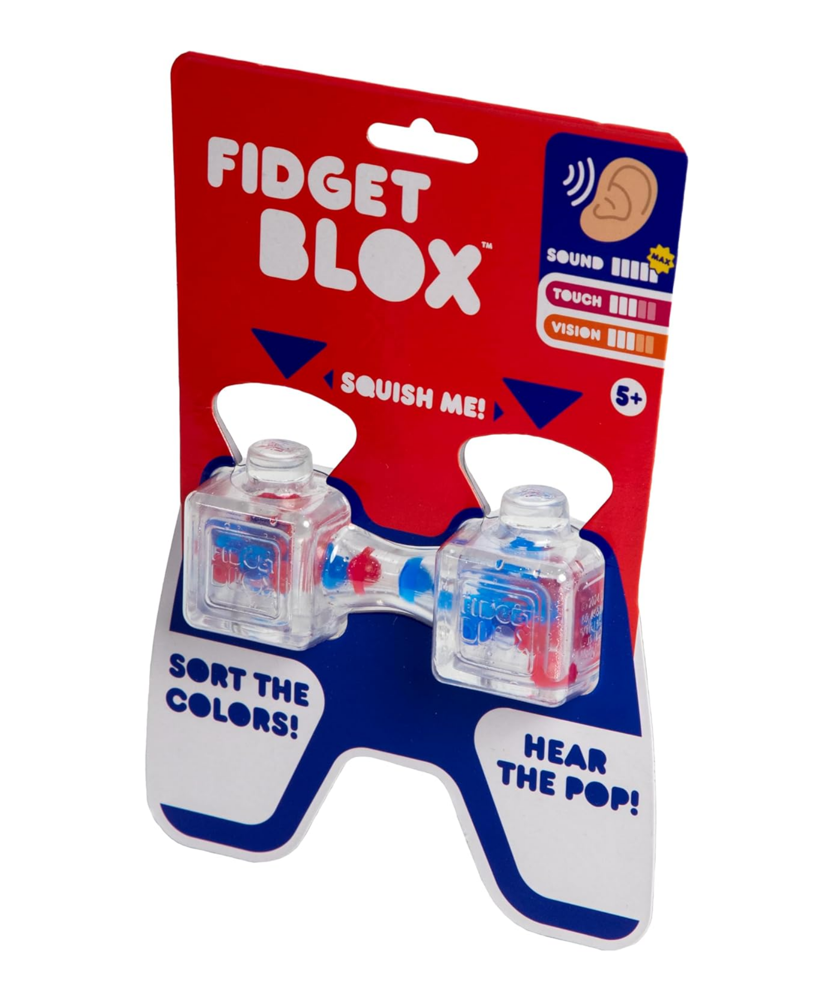 لعبة فيدجيت بلوكس من جالوت، لعبة فيدجيت حسية مركزة على الصوت، لعبة مكتبية لتخفيف التوتر والقلق، خرز أحمر وأزرق، للبالغين والأطفال