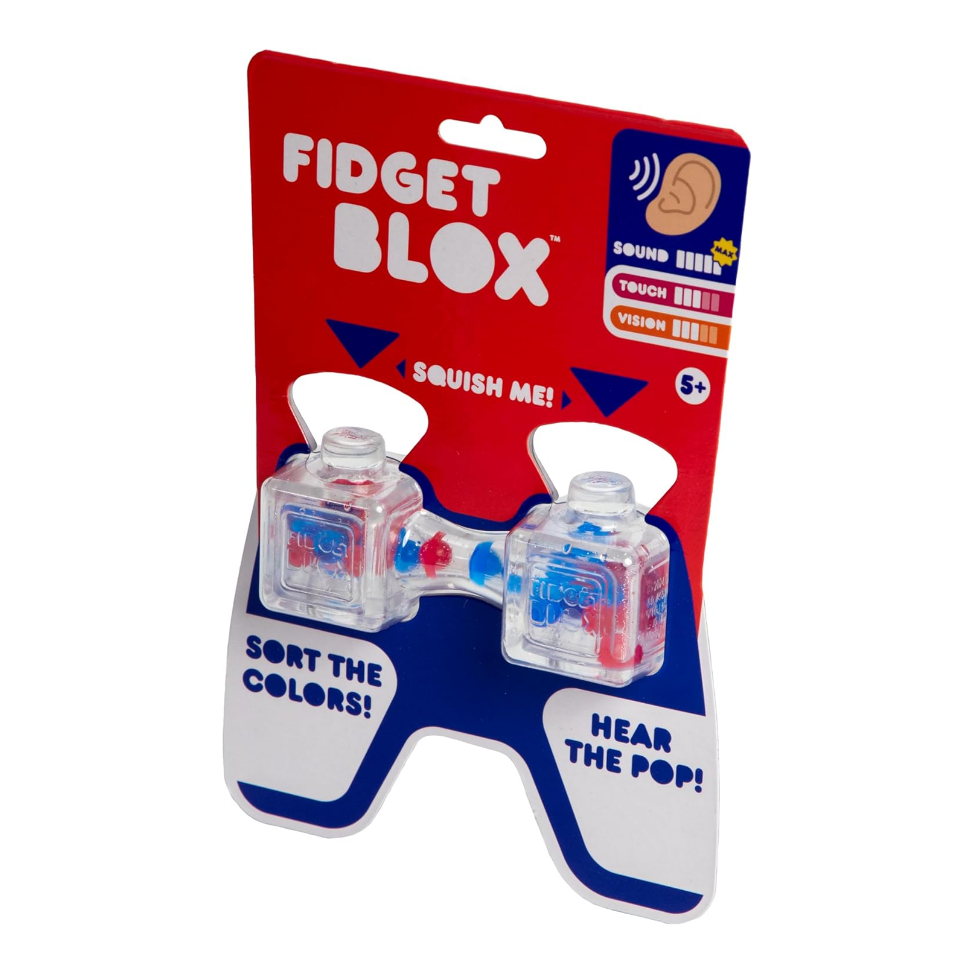 لعبة فيدجيت بلوكس من جالوت، لعبة فيدجيت حسية مركزة على الصوت، لعبة مكتبية لتخفيف التوتر والقلق، خرز أحمر وأزرق، للبالغين والأطفال