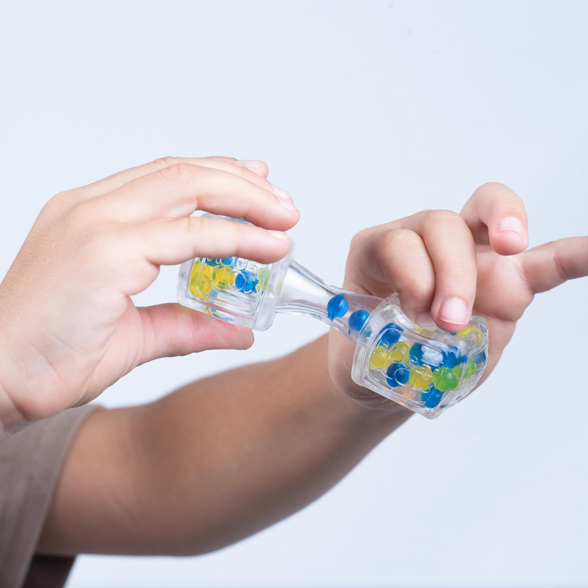 لعبة فيدجيت بلوكس من جالوت، لعبة حسية مركزة على الصوت، لعبة مكتبية لتخفيف التوتر والقلق، للبالغين والأطفال، خرز أزرق وأصفر