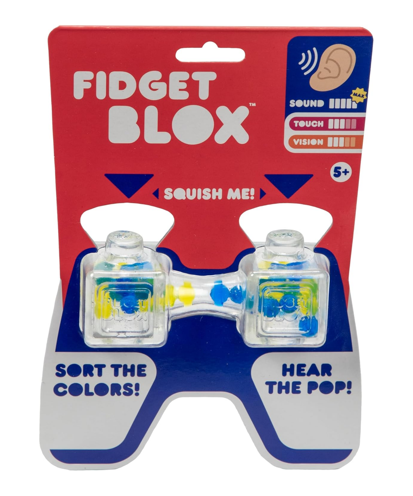 لعبة فيدجيت بلوكس من جالوت، لعبة حسية مركزة على الصوت، لعبة مكتبية لتخفيف التوتر والقلق، للبالغين والأطفال، خرز أزرق وأصفر