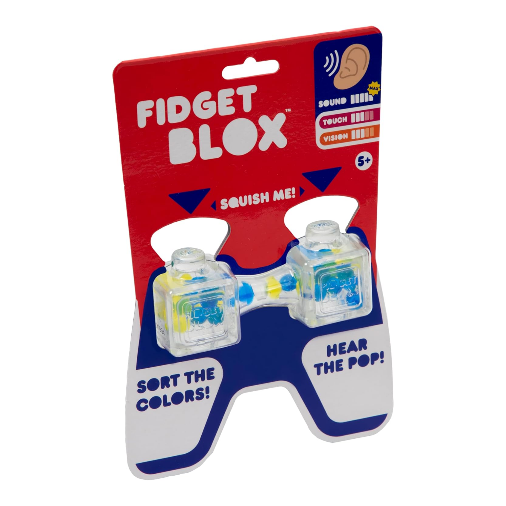 لعبة فيدجيت بلوكس من جالوت، لعبة حسية مركزة على الصوت، لعبة مكتبية لتخفيف التوتر والقلق، للبالغين والأطفال، خرز أزرق وأصفر