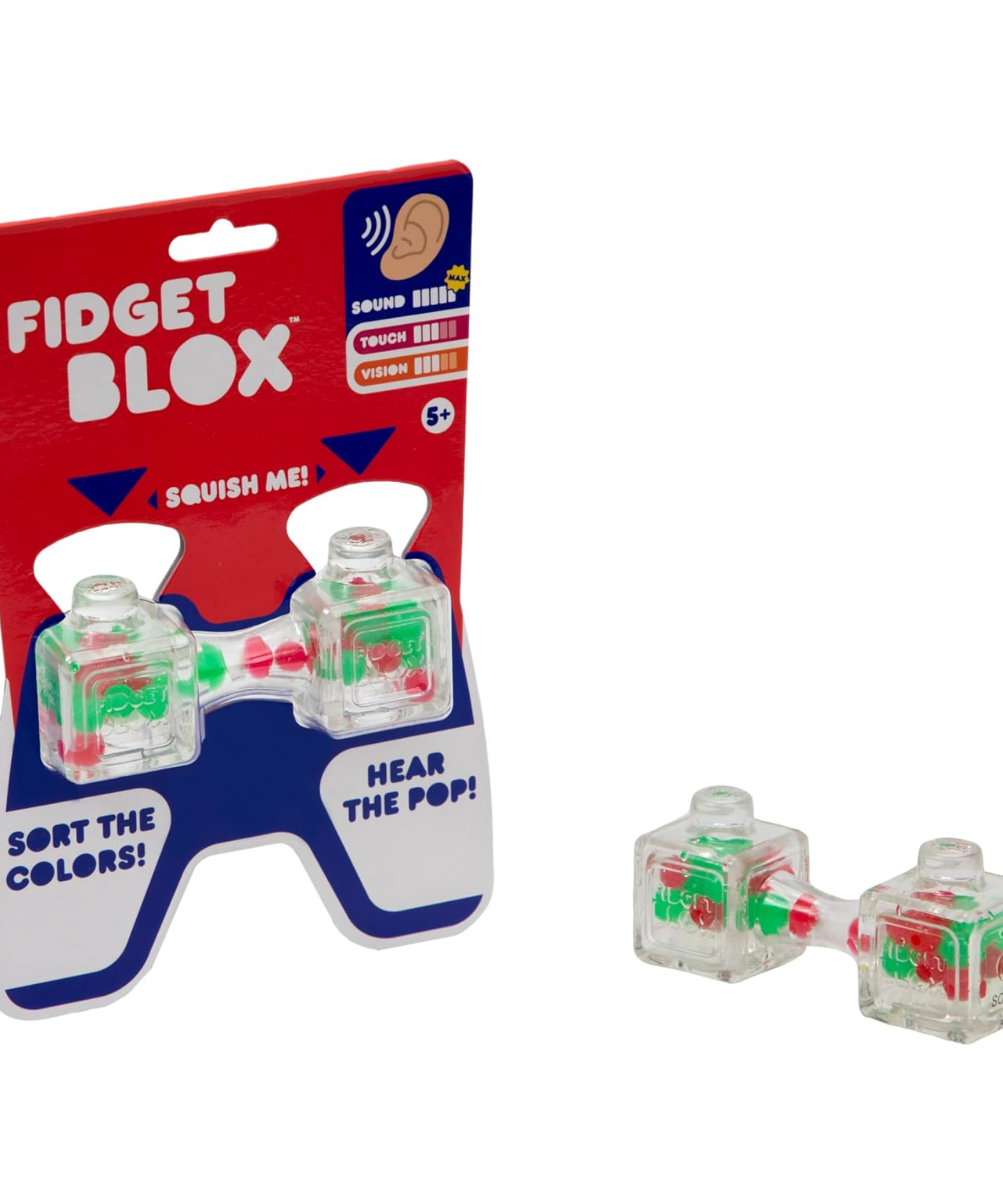 لعبة فيدجيت بلوكس من جالوت، لعبة فيدجيت حسية مركزة على الصوت، لعبة مكتبية لتخفيف التوتر والقلق، للبالغين والأطفال، خرز أحمر وأخضر