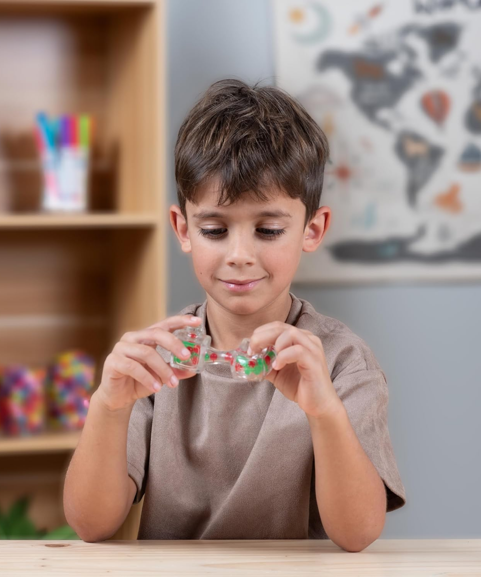 لعبة فيدجيت بلوكس من جالوت، لعبة فيدجيت حسية مركزة على الصوت، لعبة مكتبية لتخفيف التوتر والقلق، للبالغين والأطفال، خرز أحمر وأخضر