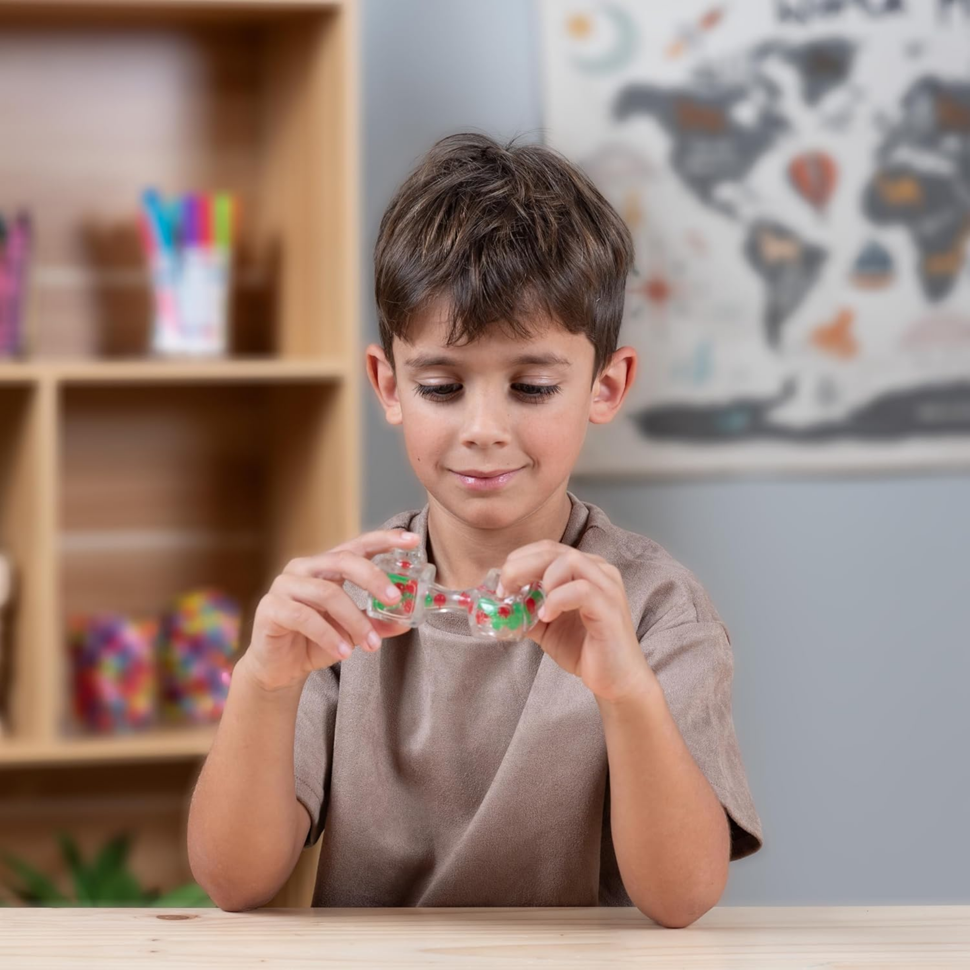 لعبة فيدجيت بلوكس من جالوت، لعبة فيدجيت حسية مركزة على الصوت، لعبة مكتبية لتخفيف التوتر والقلق، للبالغين والأطفال، خرز أحمر وأخضر