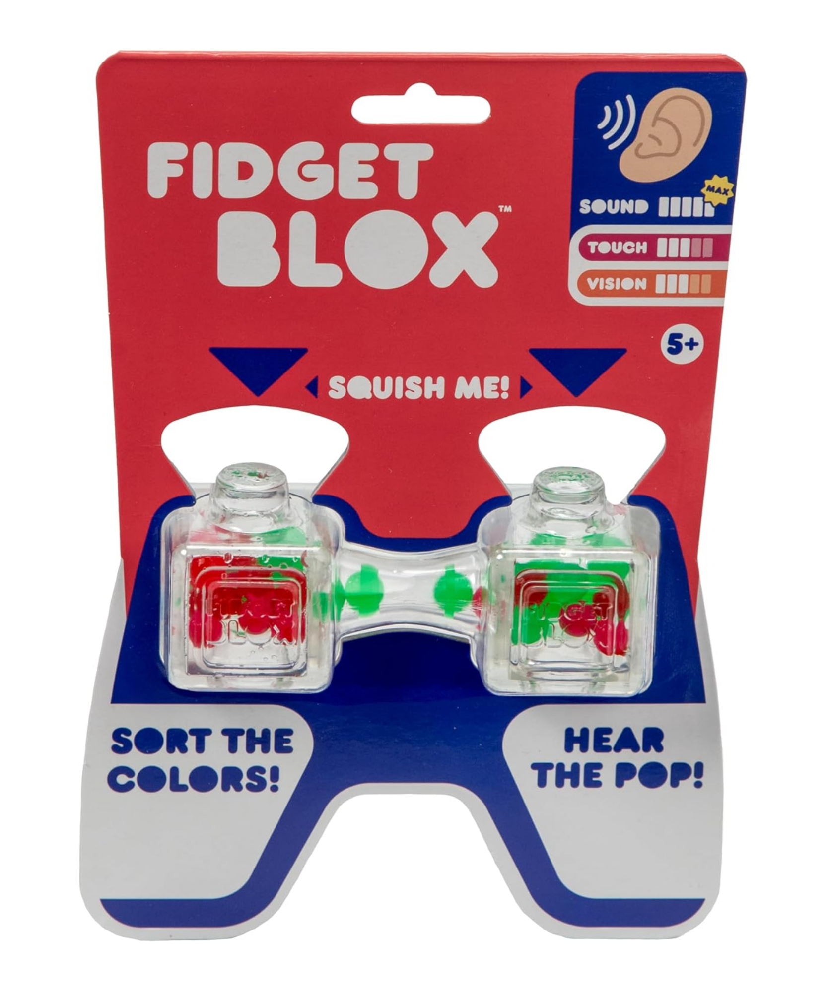 لعبة فيدجيت بلوكس من جالوت، لعبة فيدجيت حسية مركزة على الصوت، لعبة مكتبية لتخفيف التوتر والقلق، للبالغين والأطفال، خرز أحمر وأخضر