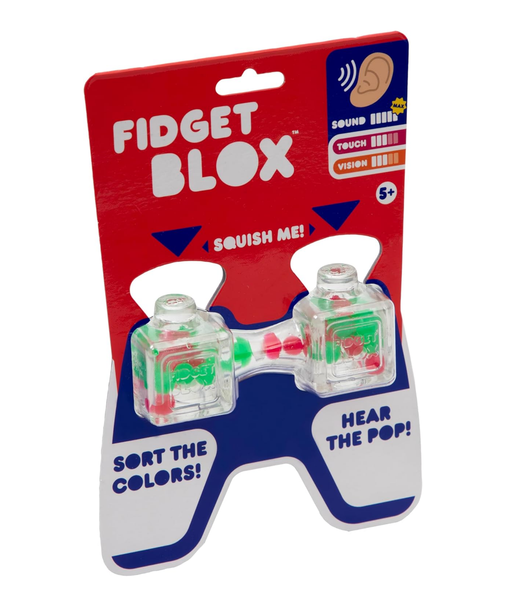 لعبة فيدجيت بلوكس من جالوت، لعبة فيدجيت حسية مركزة على الصوت، لعبة مكتبية لتخفيف التوتر والقلق، للبالغين والأطفال، خرز أحمر وأخضر