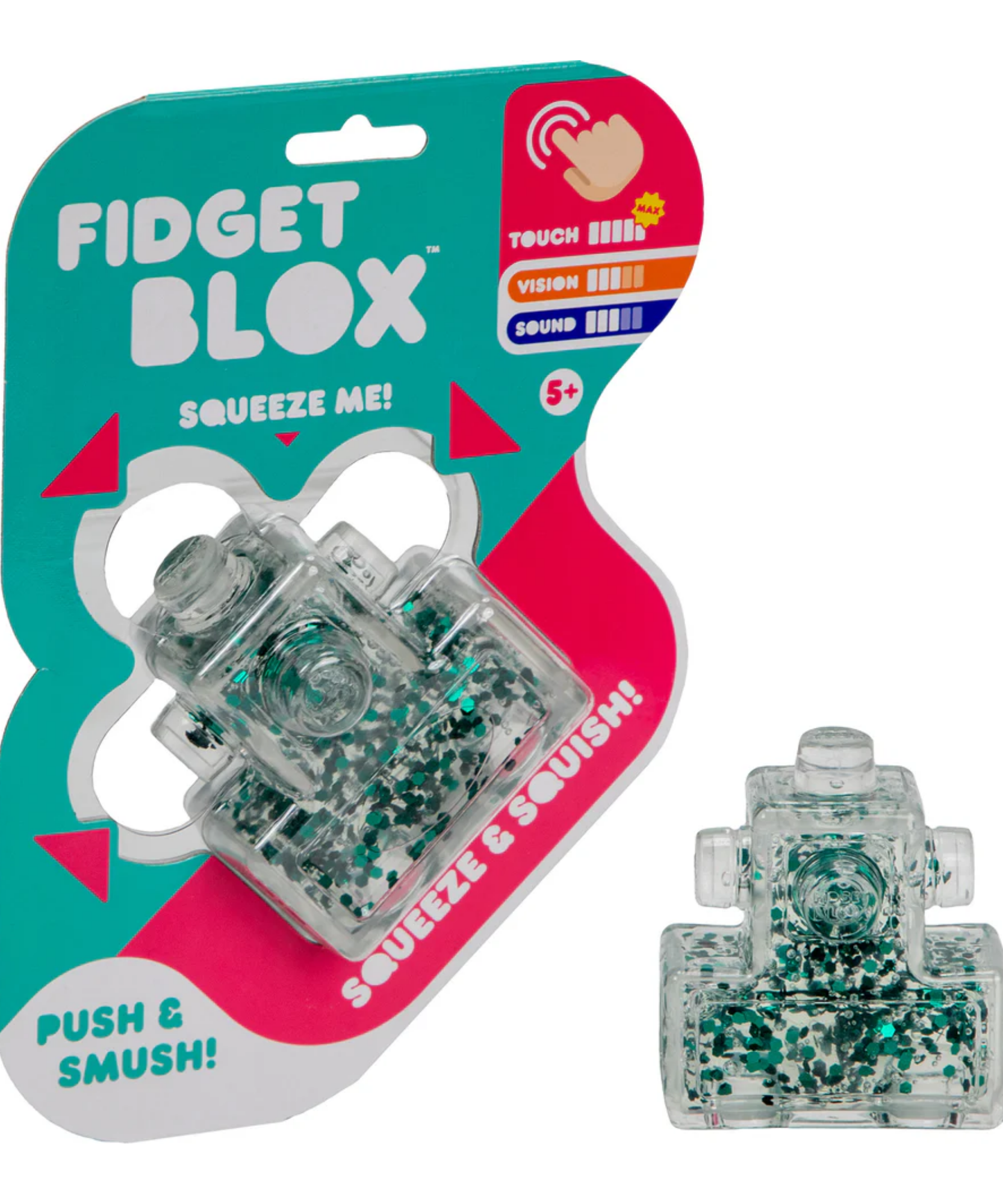 لعبة فيدجيت بلوكس من جالوت، لعبة فيدجيت حسية مركزة على اللمس، لعبة مكتبية لتخفيف التوتر والقلق، لعبة علاجية مهدئة للبالغين والأطفال، شفافة وخضراء