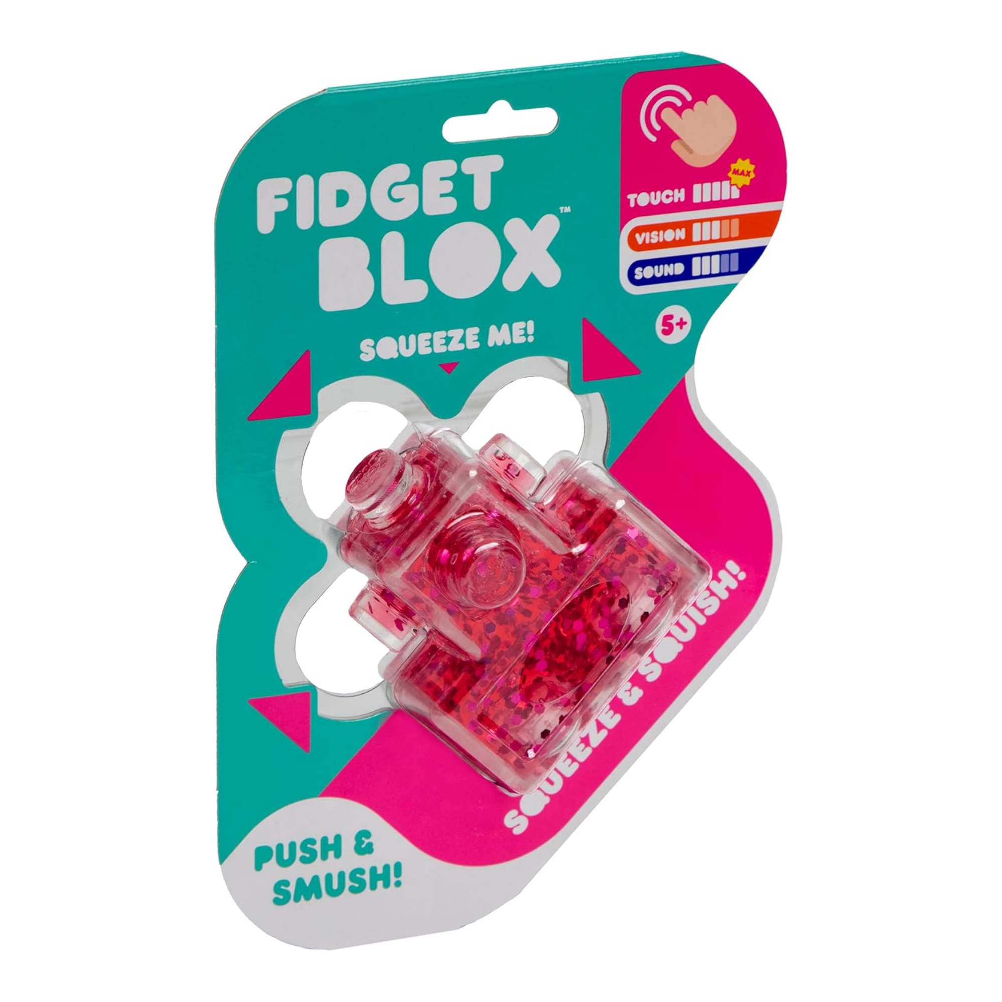 لعبة فيدجيت بلوكس من جالوت، لعبة فيدجيت حسية مركزة على اللمس، لعبة مكتبية لتخفيف التوتر والقلق، لعبة علاجية مهدئة للبالغين والأطفال، باللونين الأحمر والوردي