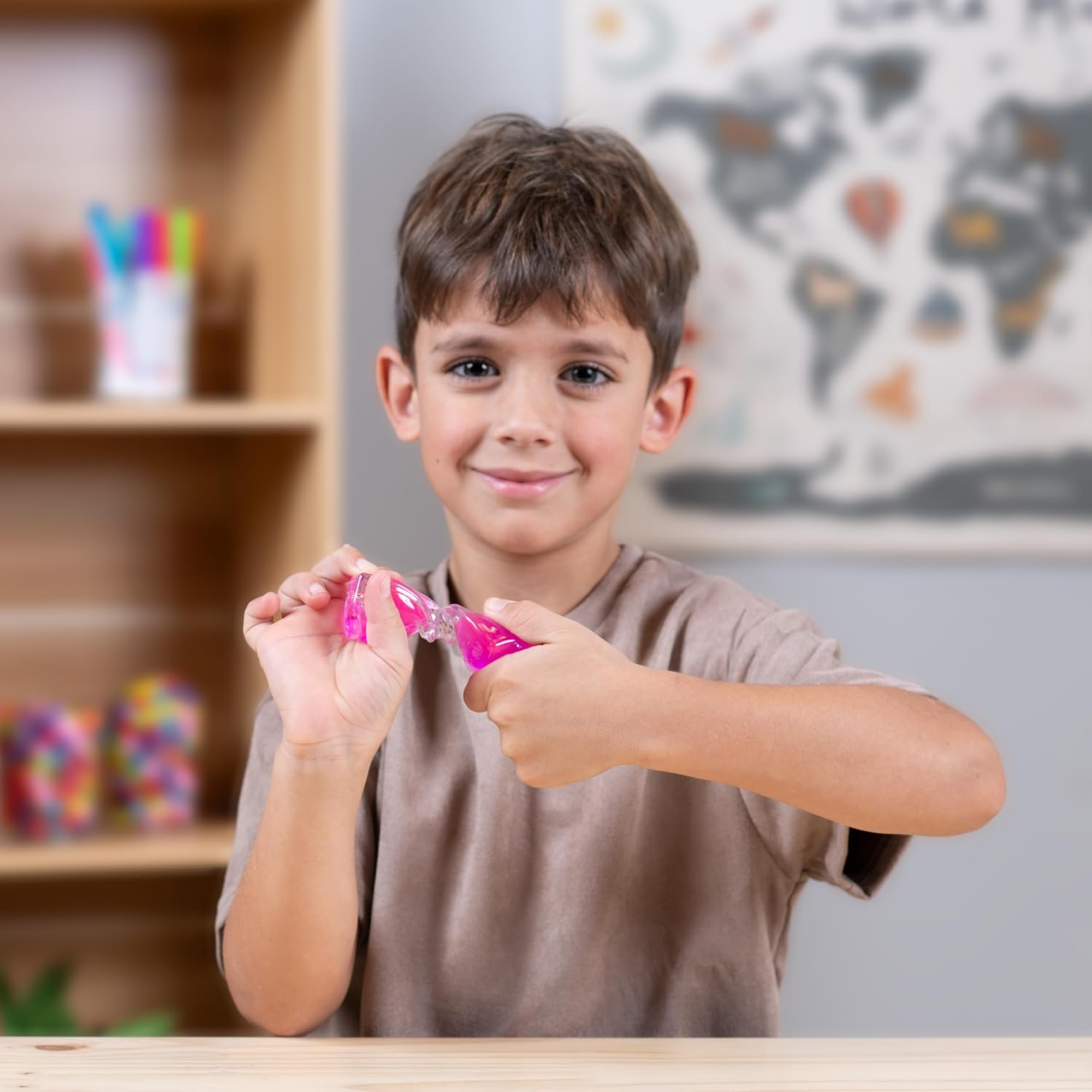 لعبة فيدجيت بلوكس من جالوت، لعبة فيدجيت حسية مركزة على الرؤية، مصنوعة من سائل وملون، لتخفيف القلق والتوتر، لعبة مكتبية مهدئة للبالغين والأطفال، لون وردي