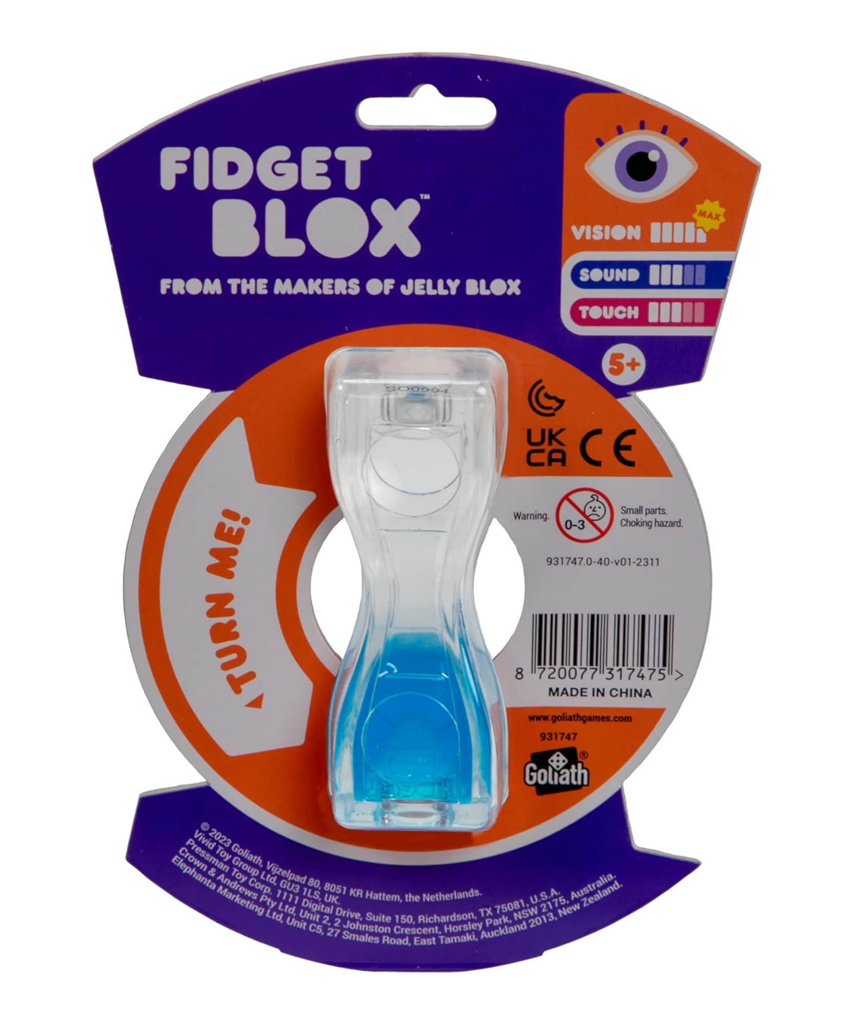 لعبة فيدجيت بلوكس من جالوت، لعبة فيدجيت حسية مركزة على الرؤية، مصنوعة من سائل وملون، لتخفيف القلق والتوتر، لعبة مكتبية مهدئة للبالغين والأطفال، لون أزرق