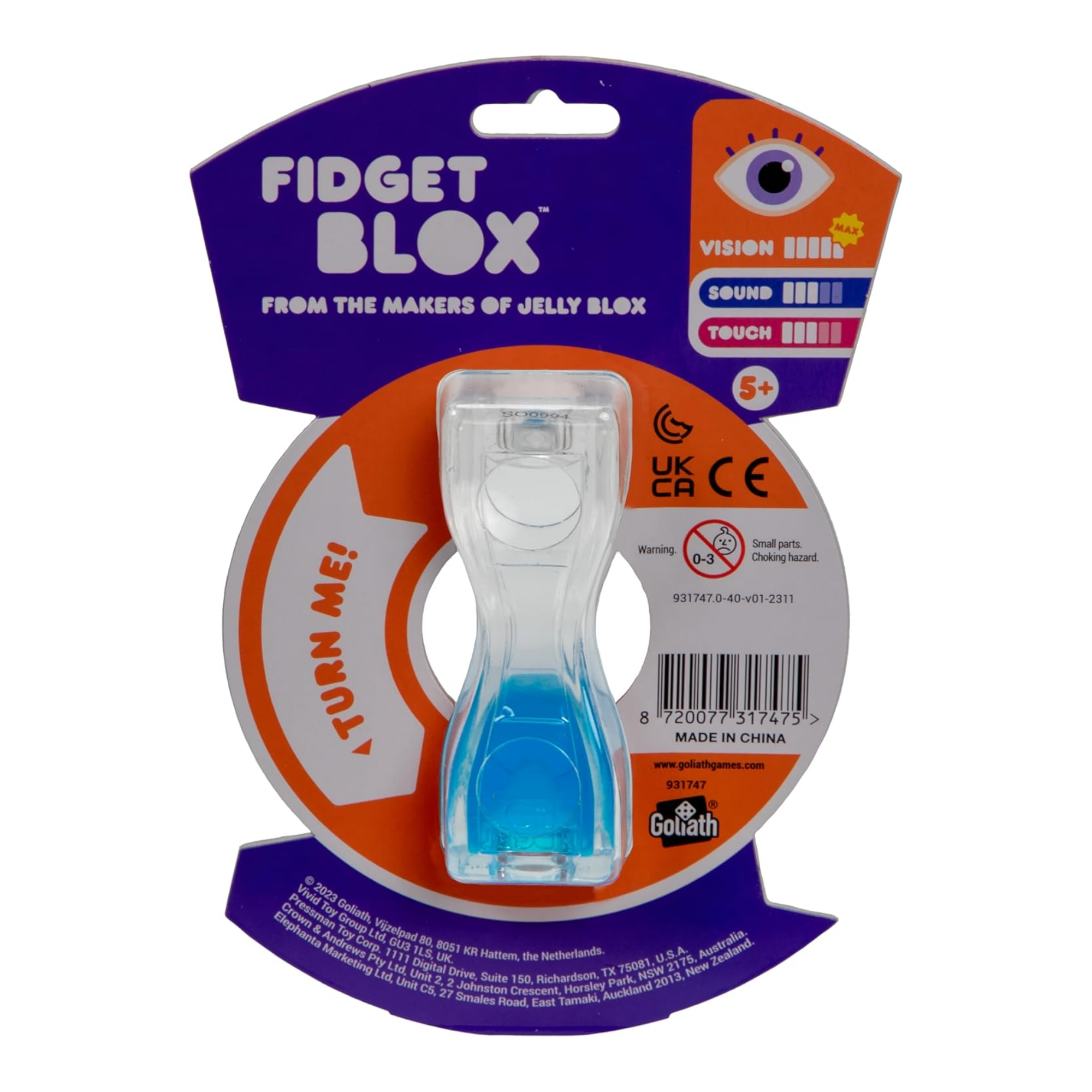 لعبة فيدجيت بلوكس من جالوت، لعبة فيدجيت حسية مركزة على الرؤية، مصنوعة من سائل وملون، لتخفيف القلق والتوتر، لعبة مكتبية مهدئة للبالغين والأطفال، لون أزرق