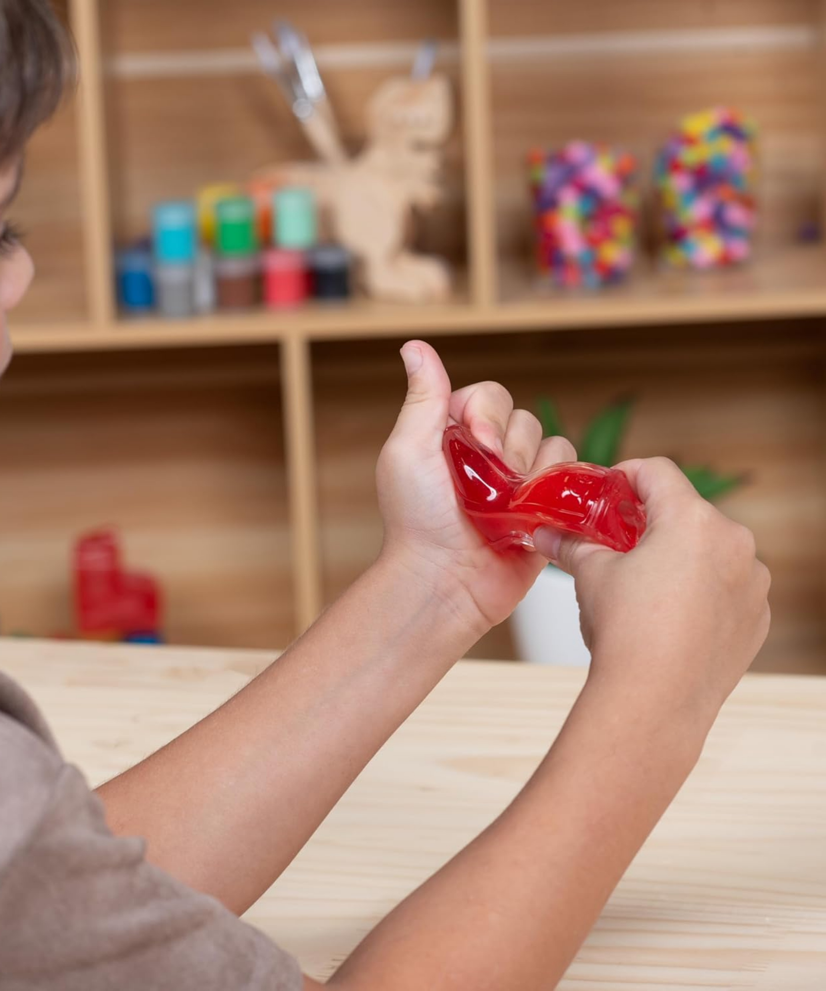 لعبة فيدجيت بلوكس من جالوت، لعبة فيدجيت حسية مركزة على الرؤية، مصنوعة من سائل وملون، لتخفيف القلق والتوتر، لعبة مكتبية مهدئة للبالغين والأطفال، لون أحمر