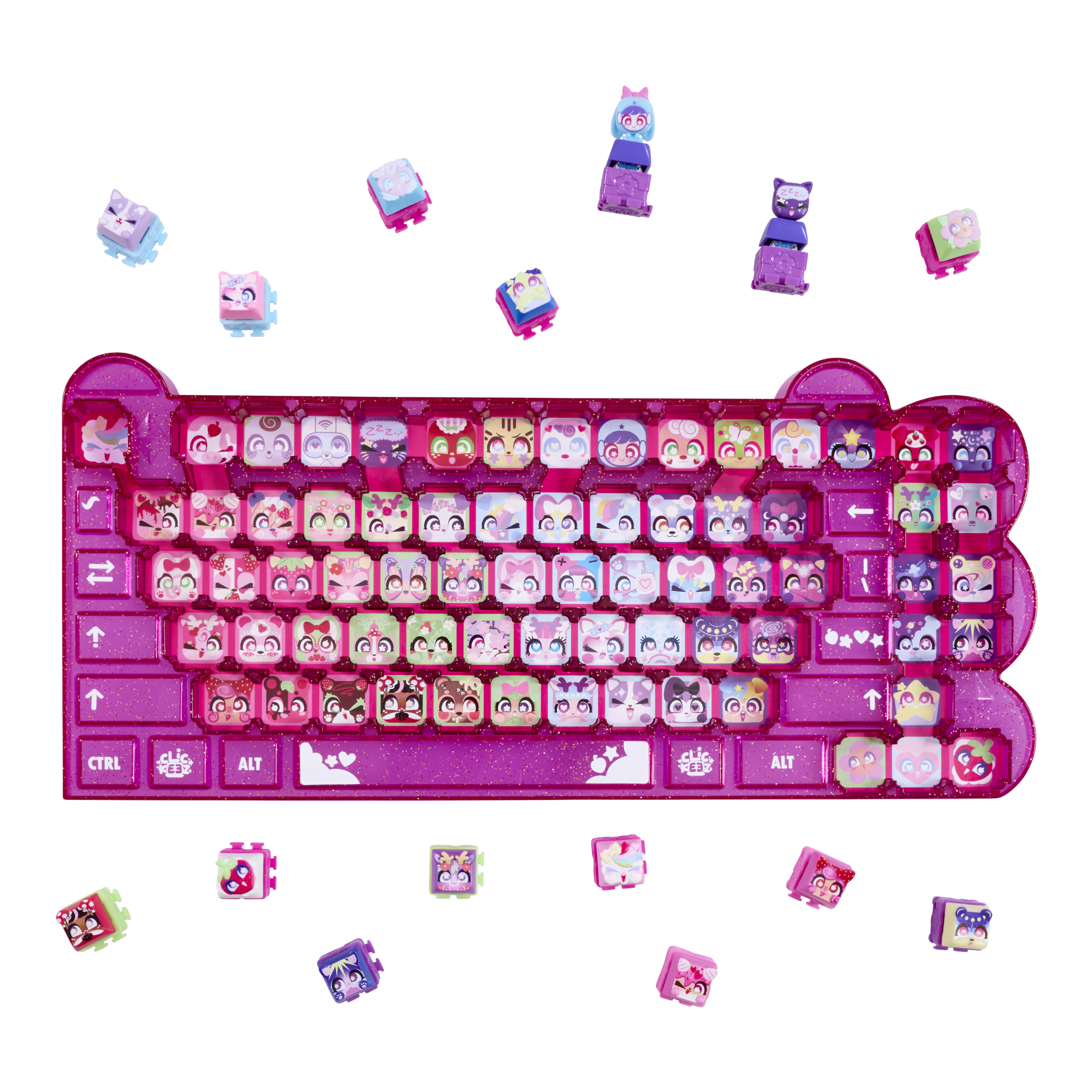 Clickeez Keyboard Mega Pack, Collectible Fidget Key Caps, Stress Relief Toy for Kids 6+