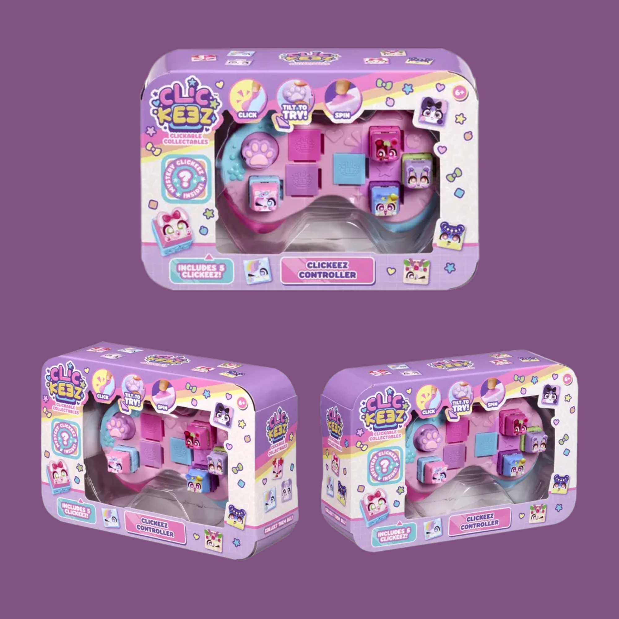 Clickeez Controller, Cute Collectible Keyboard Key Caps, Fidget Toy for Kids 6+