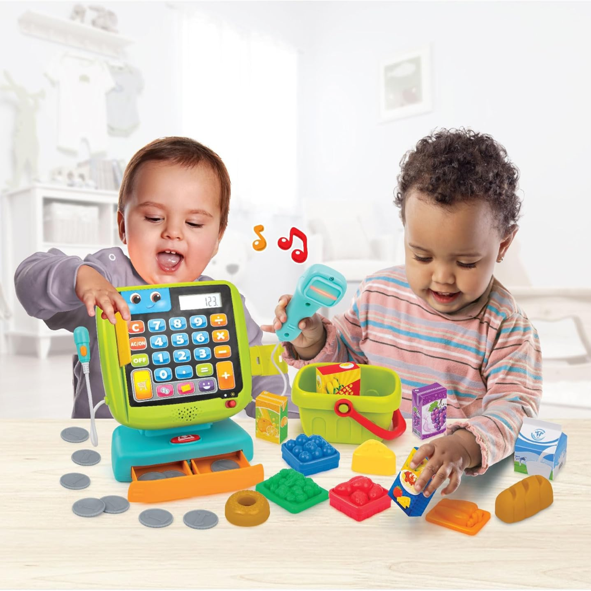 Winfun Smart Calculator Cash Register Set Pretend Play Toy for Early Math Learning 3+ Months