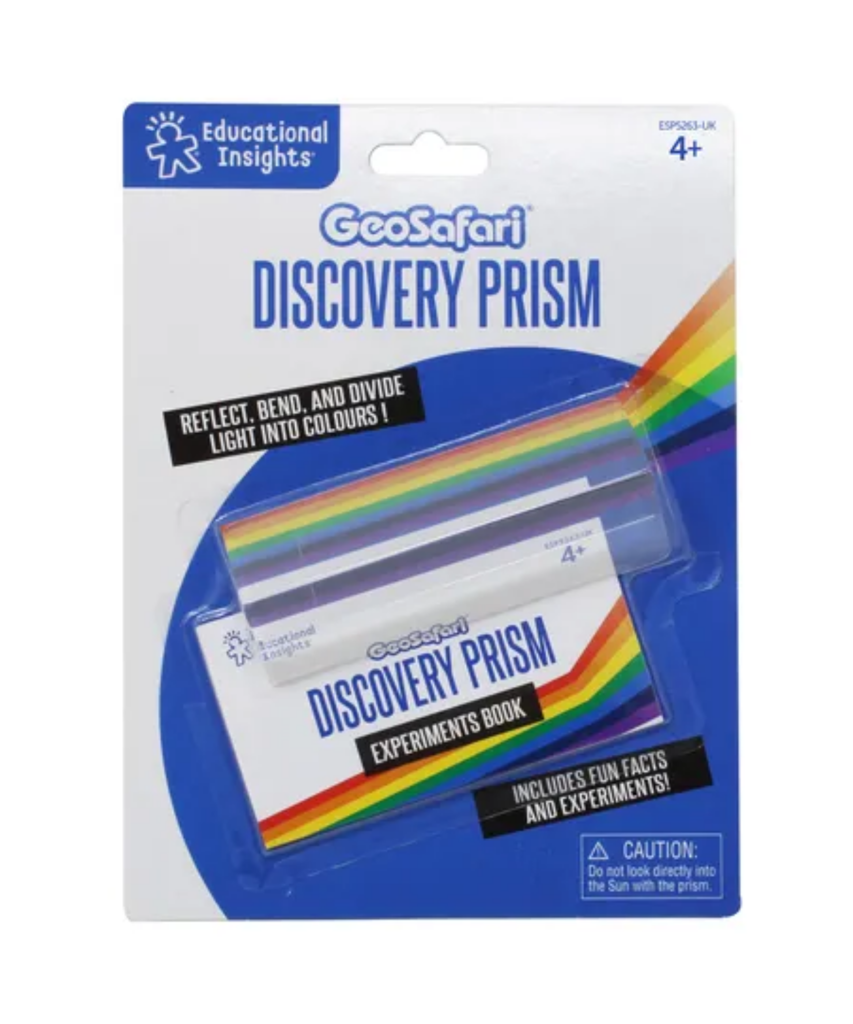 منشور ديسكفري من Learning Resources، منشور علمي بصري 10 سم للأطفال، يقسم الضوء الأبيض إلى طيف، يتضمن دليل أنشطة، مناسب للأعمار من 8 سنوات فما فوق
