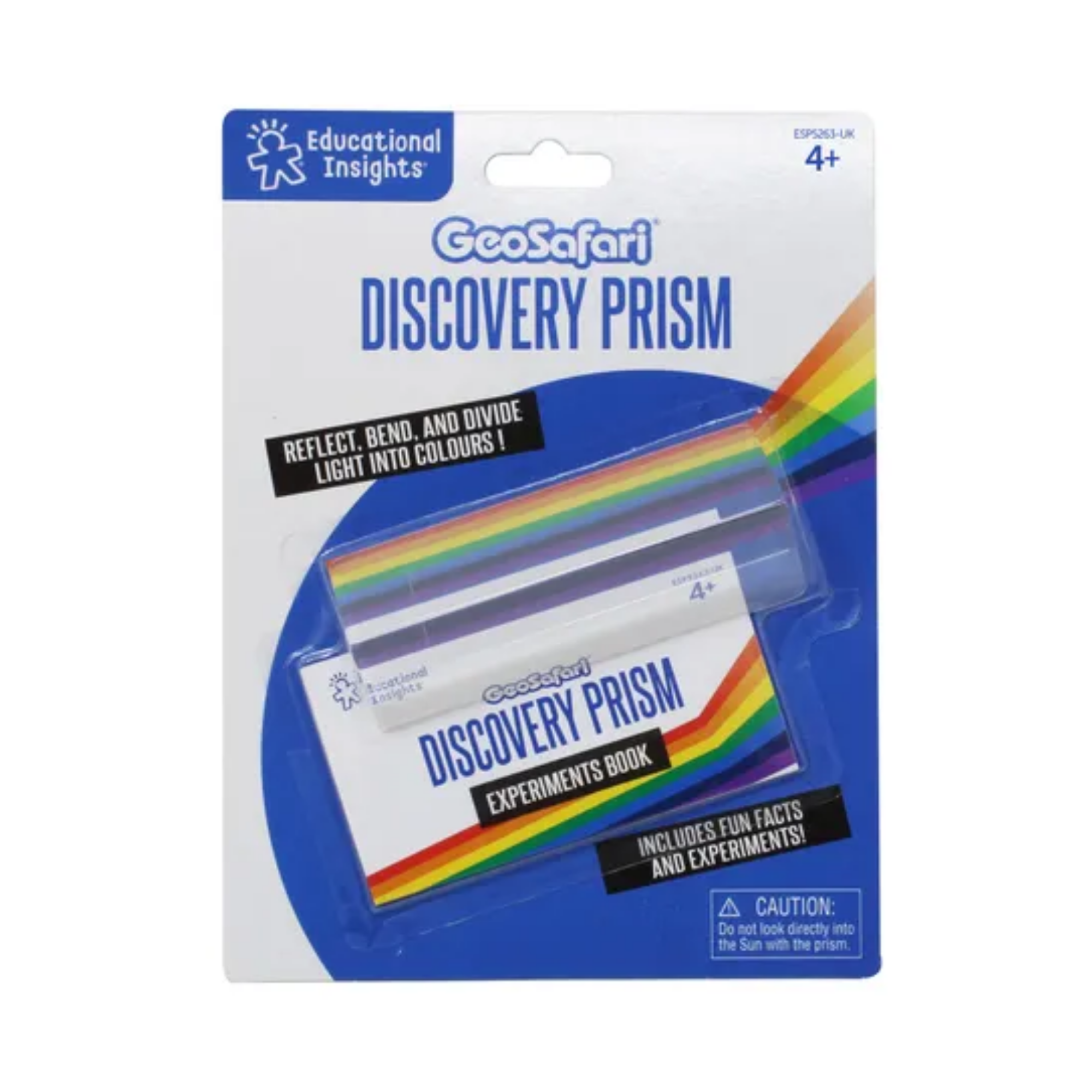 منشور ديسكفري من Learning Resources، منشور علمي بصري 10 سم للأطفال، يقسم الضوء الأبيض إلى طيف، يتضمن دليل أنشطة، مناسب للأعمار من 8 سنوات فما فوق