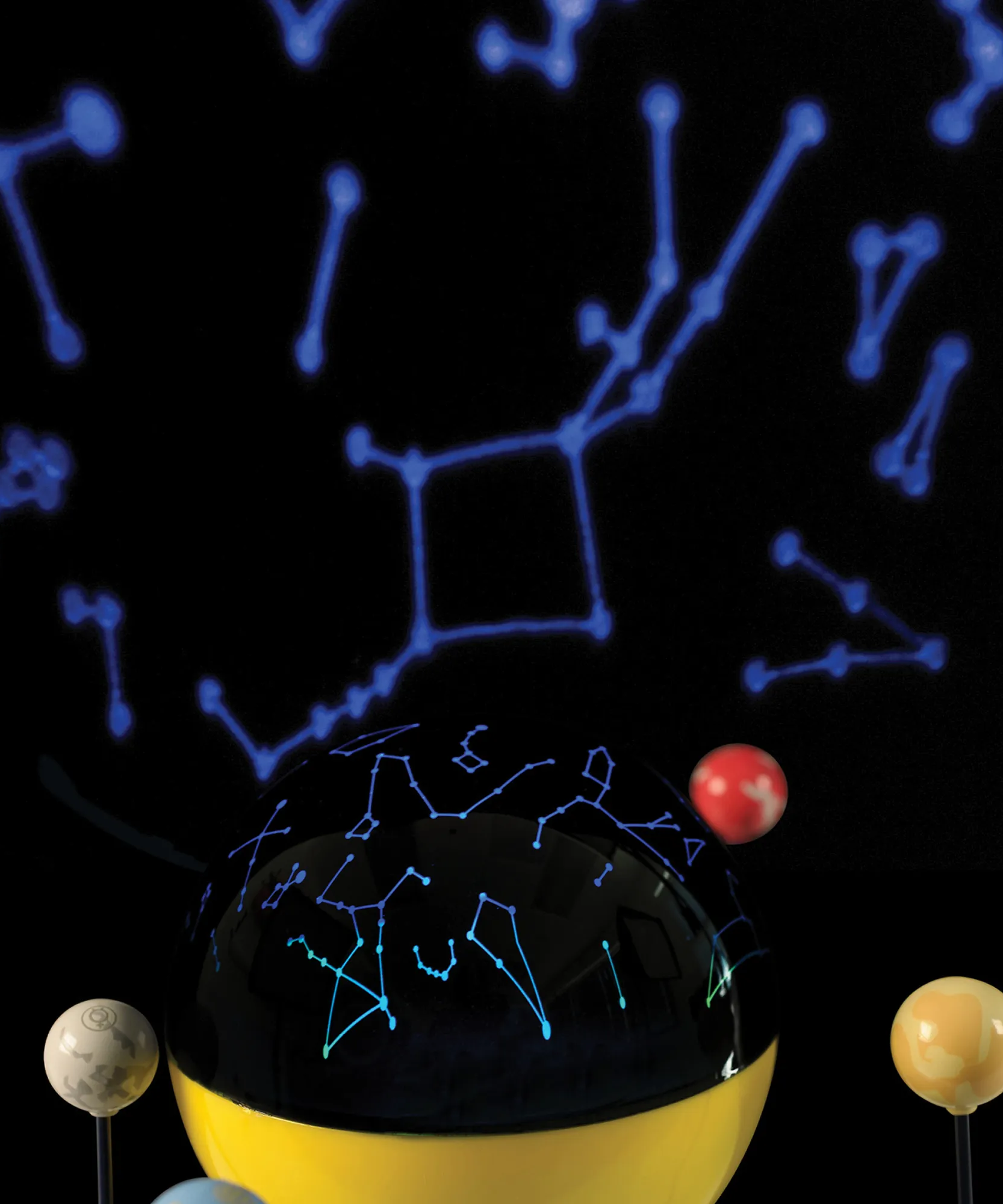 موارد التعلم: نظام الطاقة الشمسية الآلي GeoSafari، نموذج تفاعلي دوار مع جهاز عرض مضيء للشمس والنجوم، يتضمن دليل أنشطة متعدد اللغات، للأطفال من سن 8 سنوات فما فوق