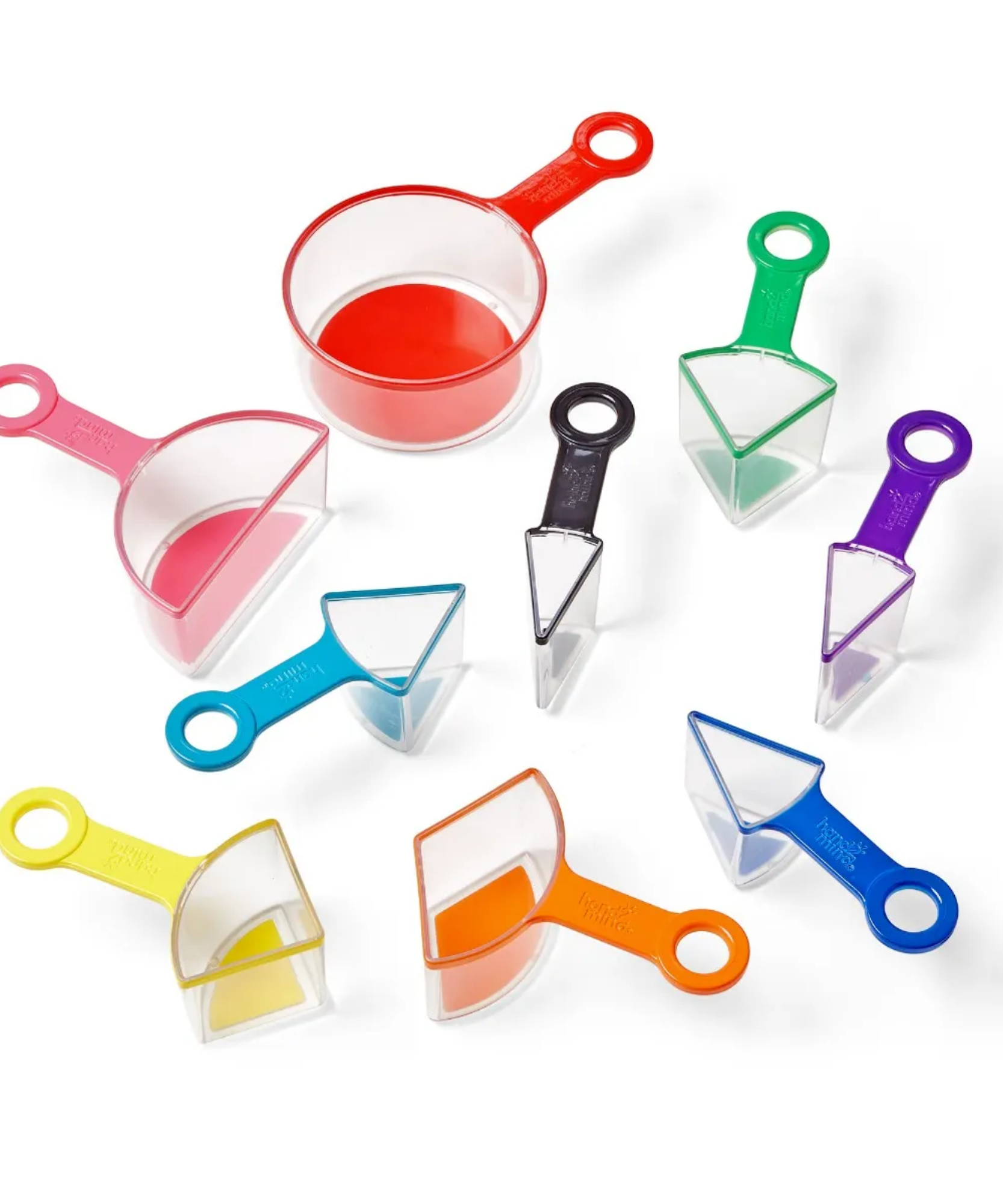 مجموعة أكواب قياس الكسور بألوان قوس قزح من Learning Resources، مكونة من 9 أكواب كسور ملونة لتعلم الحجم والسعة والخبز، وتعلم الكسور بصريًا للأعمار من 3 سنوات فما فوق