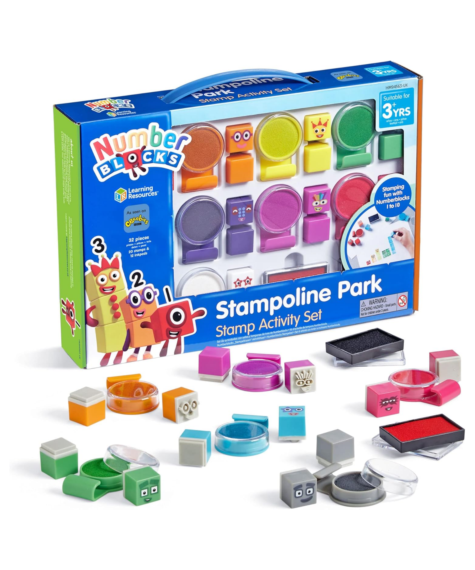 مجموعة أنشطة طوابع Numberblocks Stampoline Park من Learning Resources، ابتكر مغامرات Numberblocks الخاصة بك، مجموعة من 32 قطعة للفنون والحرف اليدوية للأطفال، مرخصة رسميًا من Learning Resources