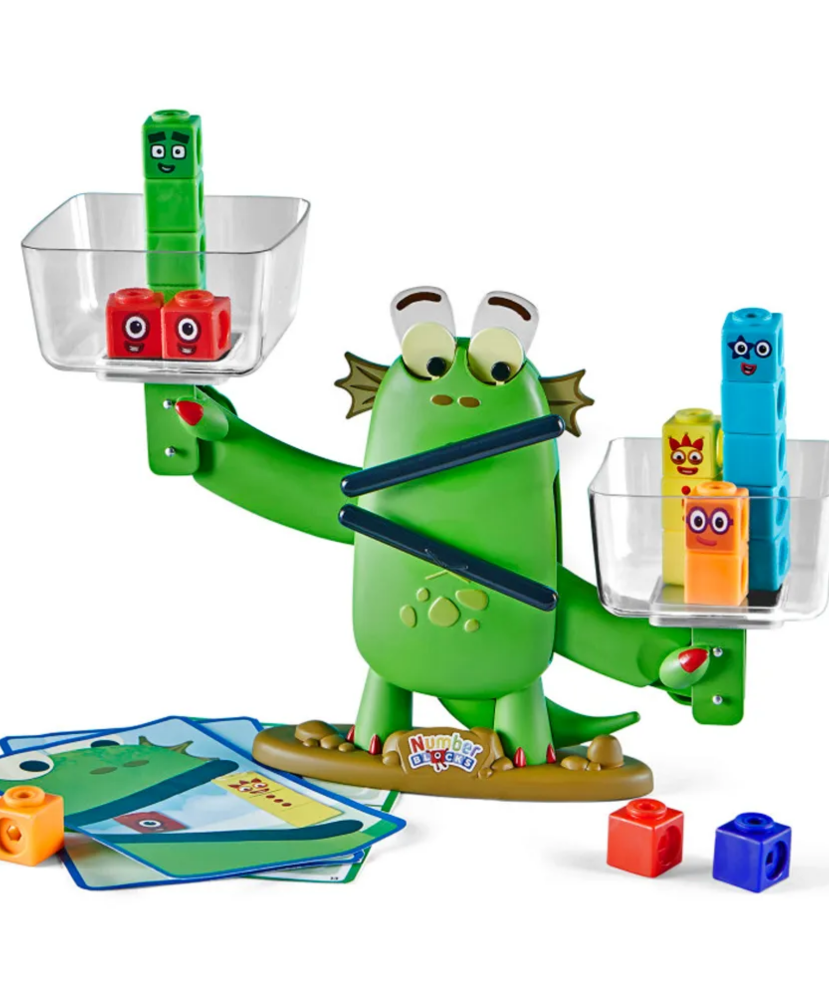 مجموعة أنشطة التوازن من مجموعة Numberblocks Blockzee من Learning Resources، لعبة رياضيات تفاعلية مع مقياس التوازن والمكعبات، تعلم أكبر من، وأصغر من، ويساوي، للأعمار من 3 سنوات فما فوق