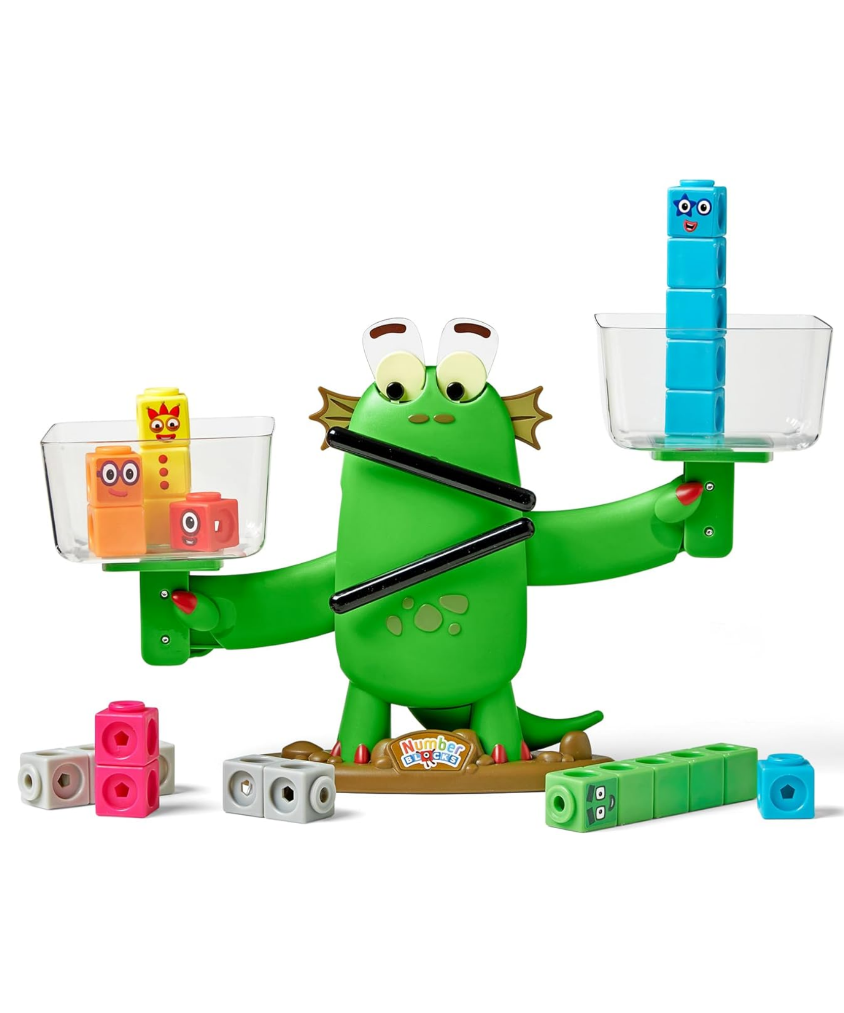 مجموعة أنشطة التوازن من مجموعة Numberblocks Blockzee من Learning Resources، لعبة رياضيات تفاعلية مع مقياس التوازن والمكعبات، تعلم أكبر من، وأصغر من، ويساوي، للأعمار من 3 سنوات فما فوق
