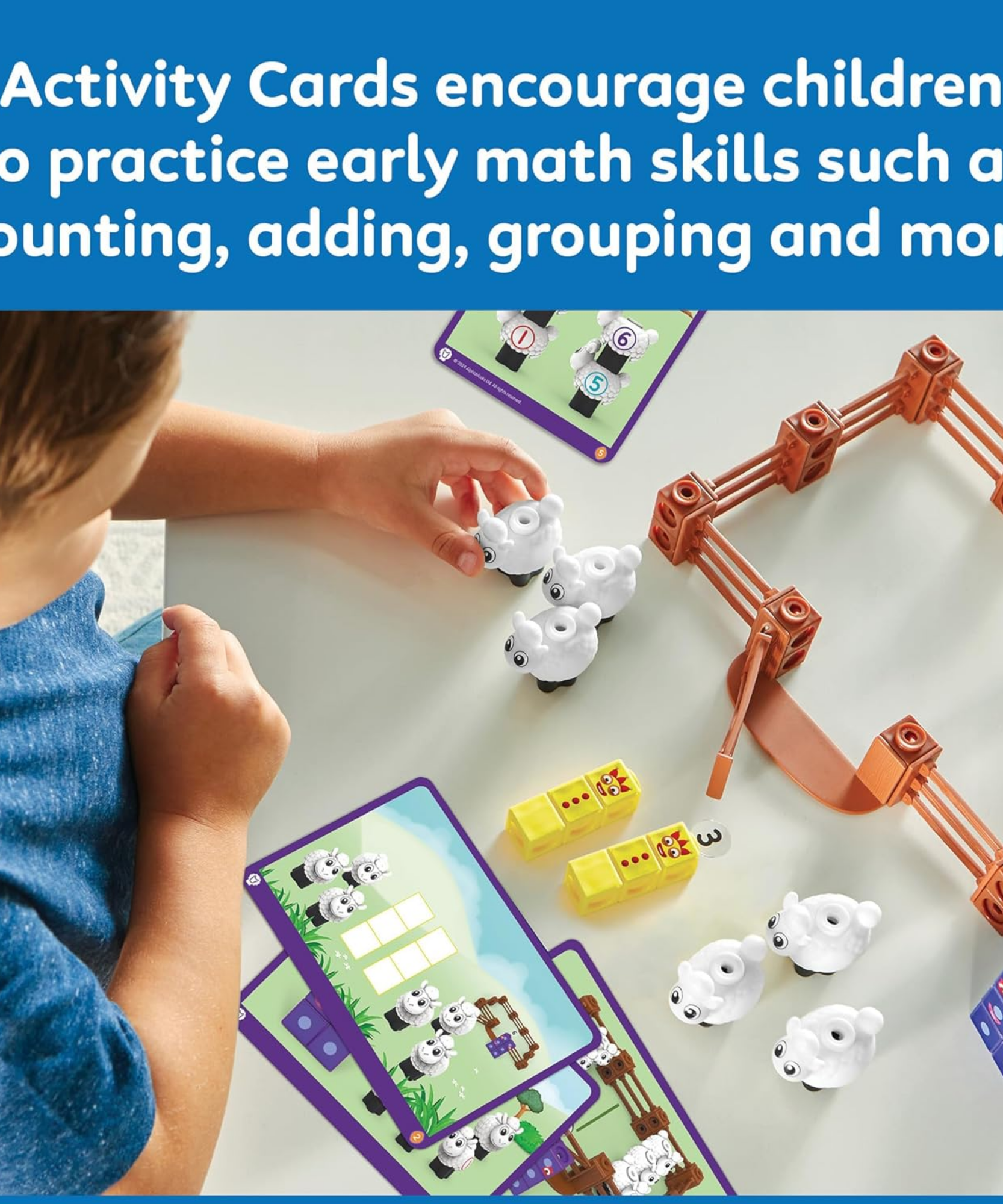 Learning Resources MathLink Cubes Numberblocks Counting Sheep Farm Activity Set, Buildable Characters, Early Math Learning Toys, and Farmyard Play, 89 Piece Set for Ages 3 and Up